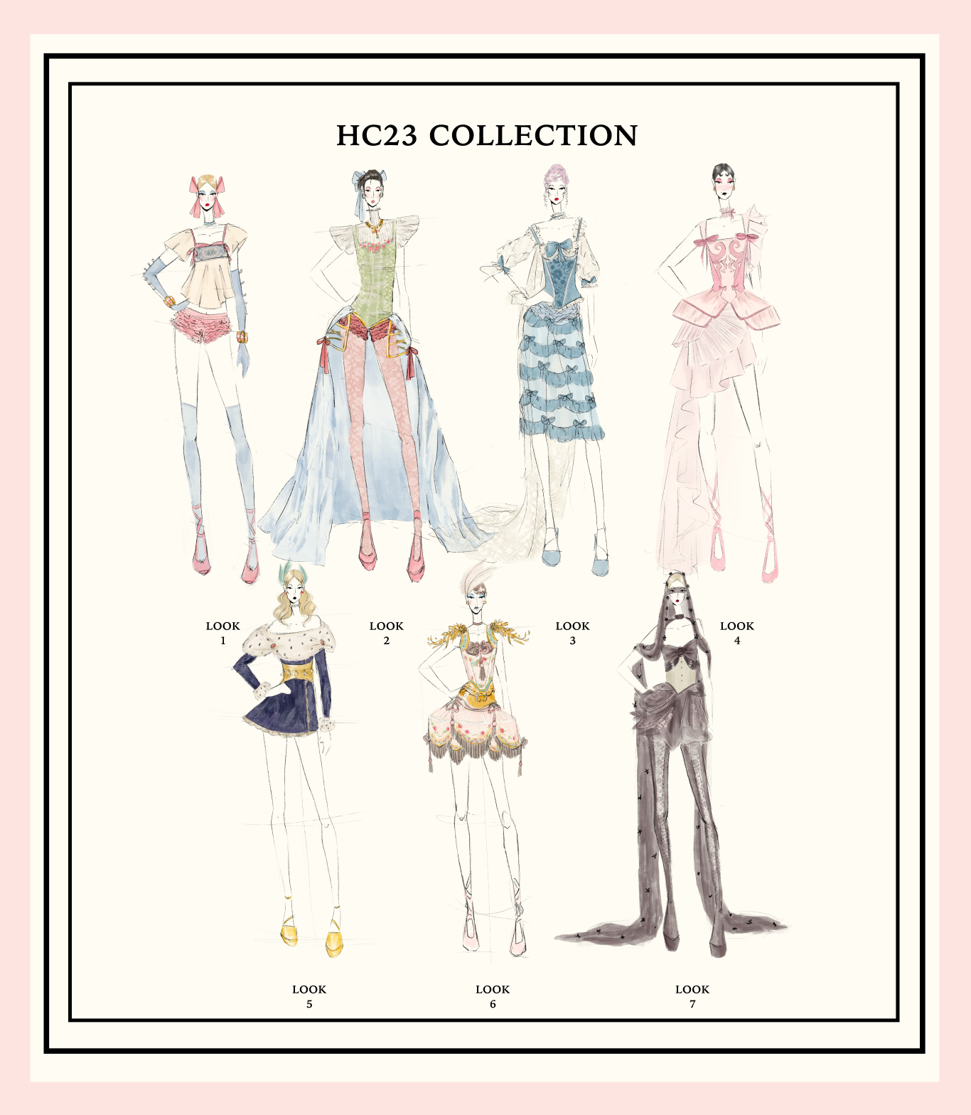 The collection I designed myself. I have always always always loved fashion design and it's something I've been doing since I was a kid. This wasn't necessary for the project at all but I took the opportunity to do something I love!