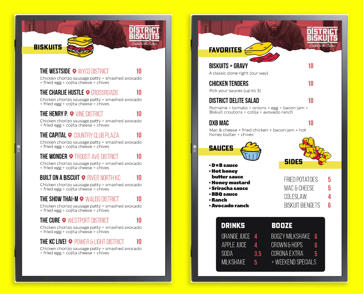 Menu example using my illustrations