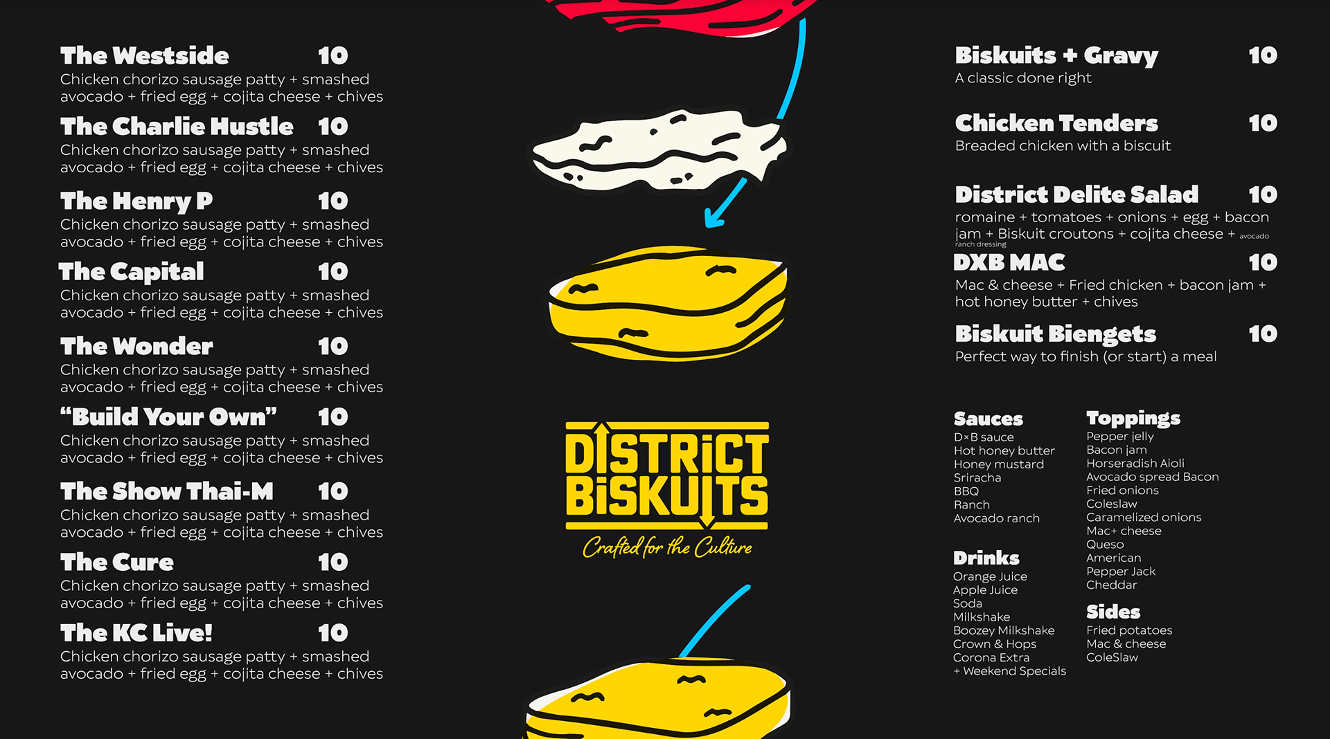 Menu example using my illustrations