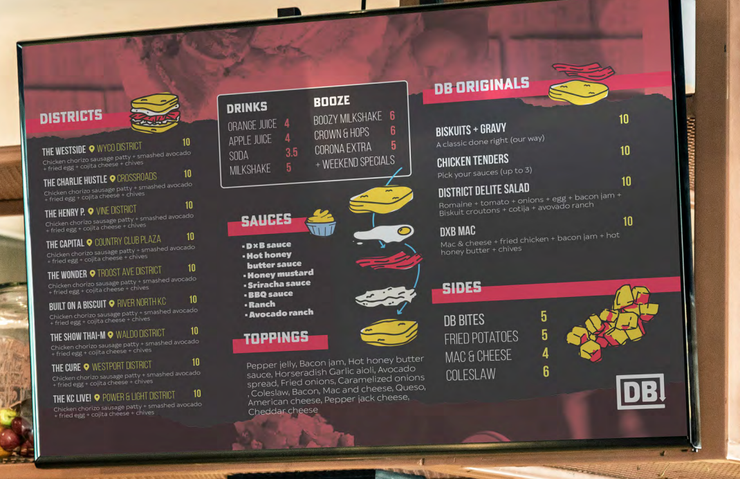 Menu example using my illustrations