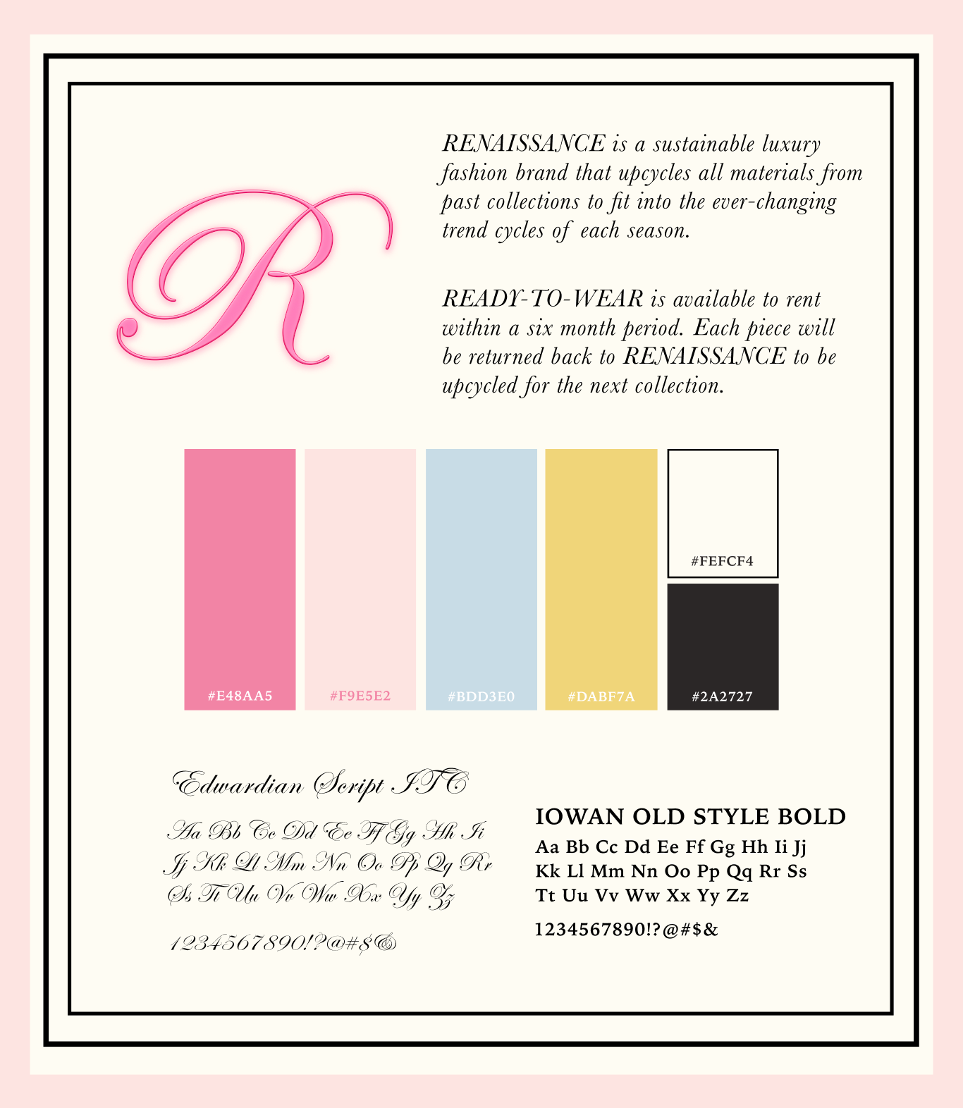 Quick identity sheet I put together.