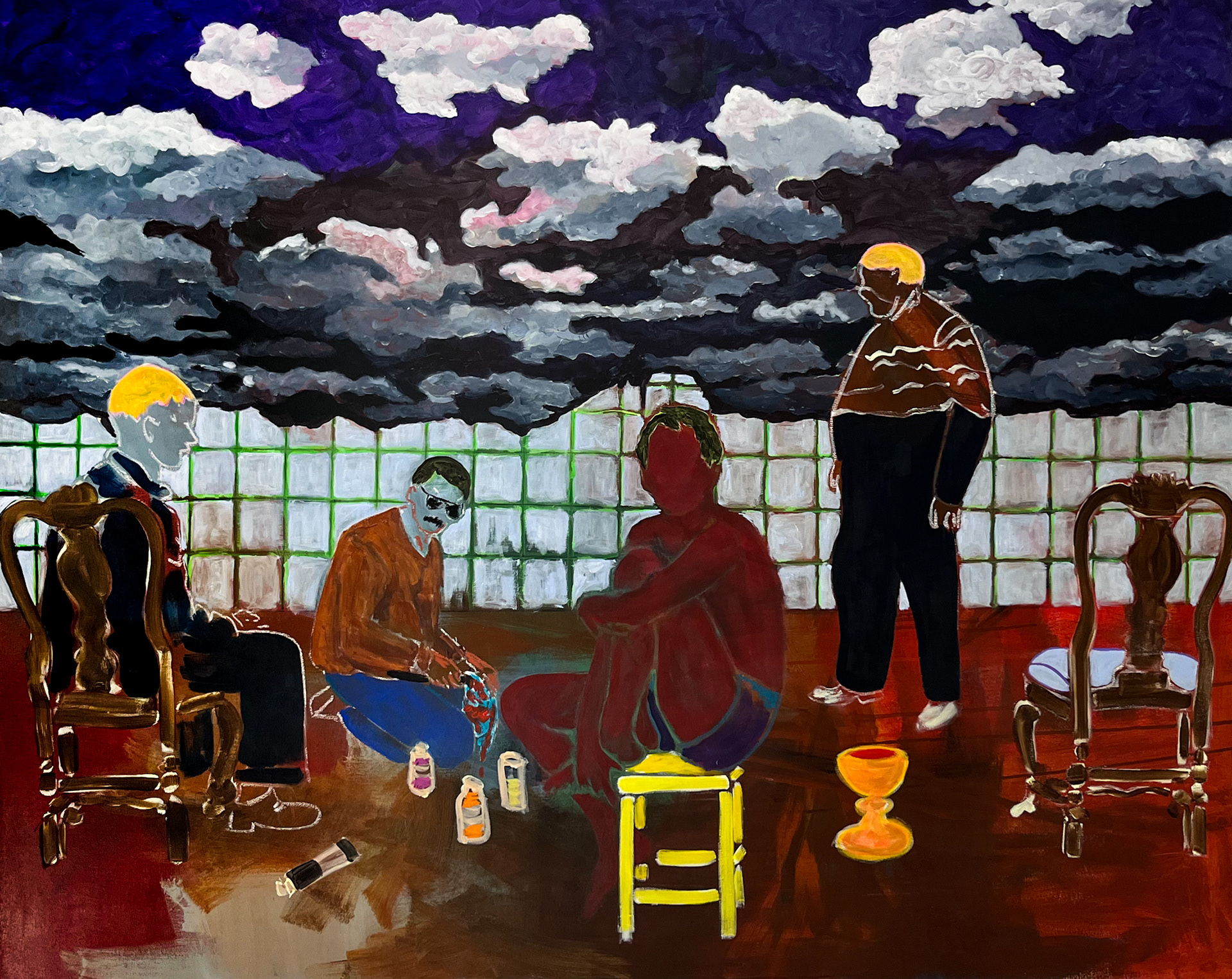 um abutre, uma presa e uma testemunha (a vulture, a pray and a witness), 2025, 140x150 cm