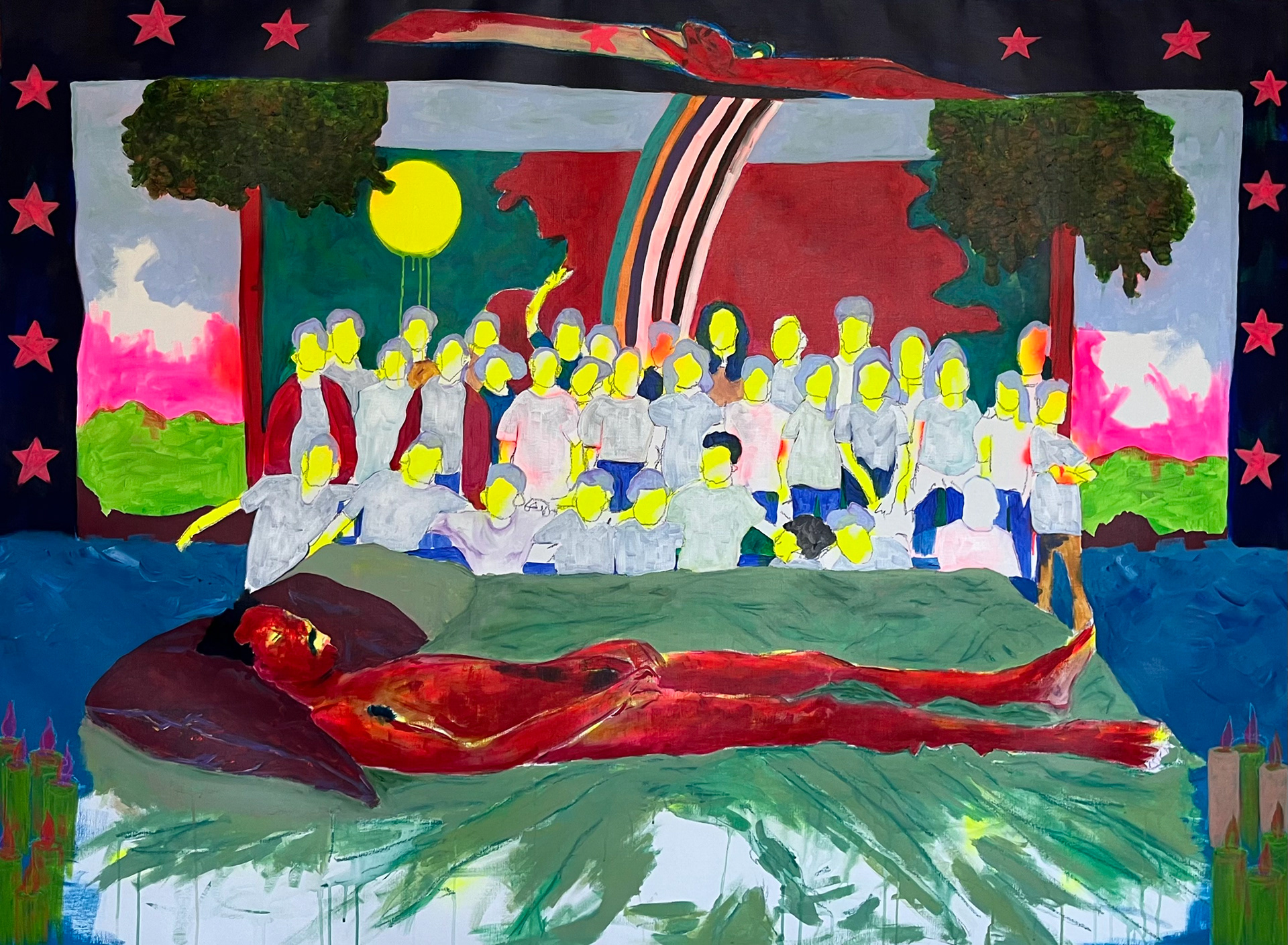 the funeral and the birth, 2023 150x200cm