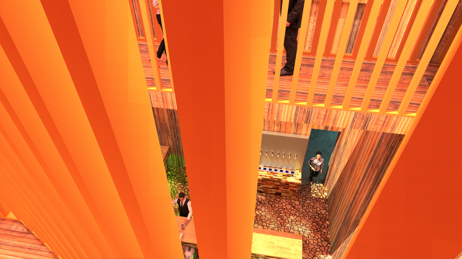 A second bridge through the garden bar with a parallel bridge that is only accessed from a different part of the maze