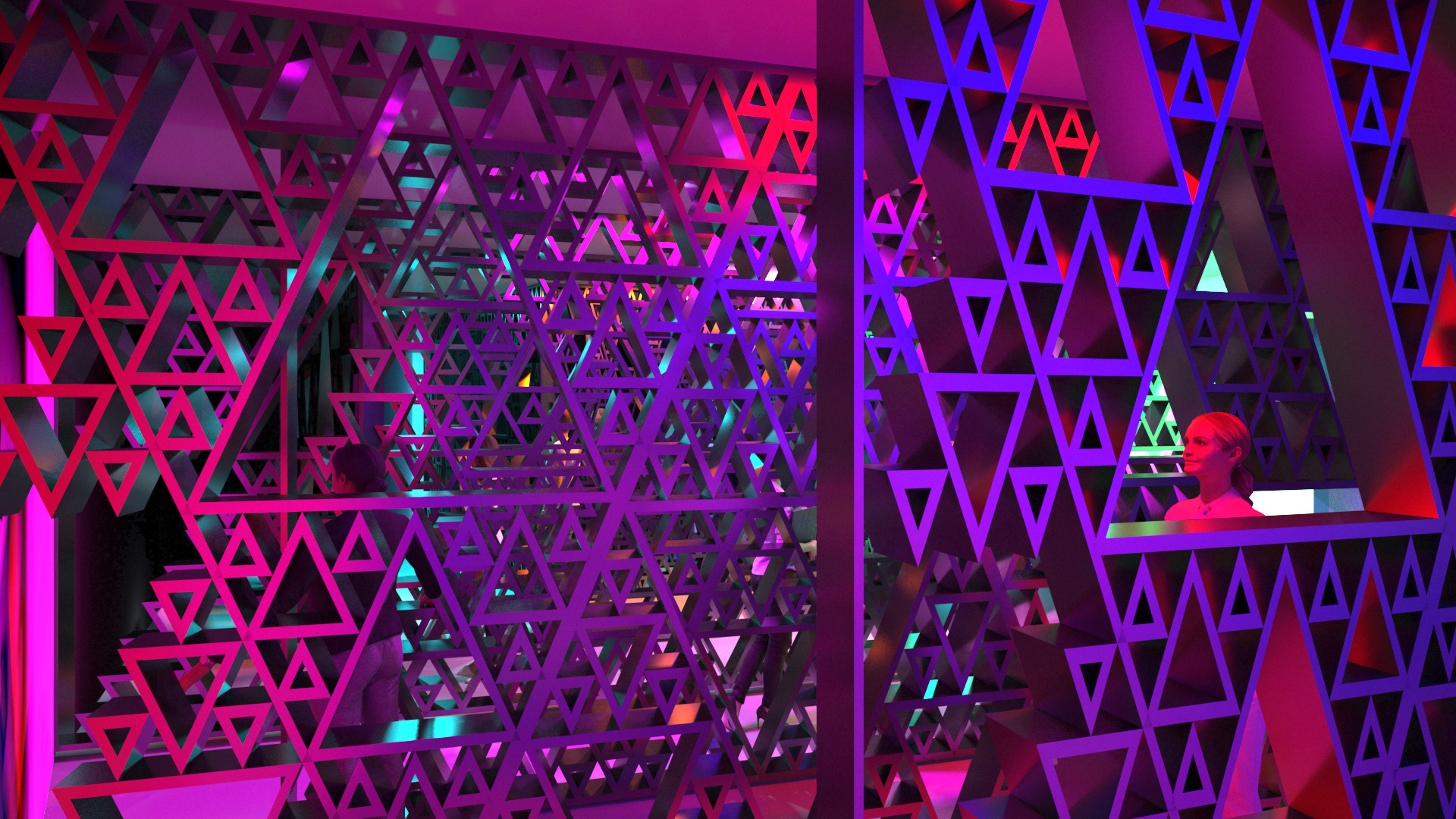 Fractal walls based on the sierpinski triangle
