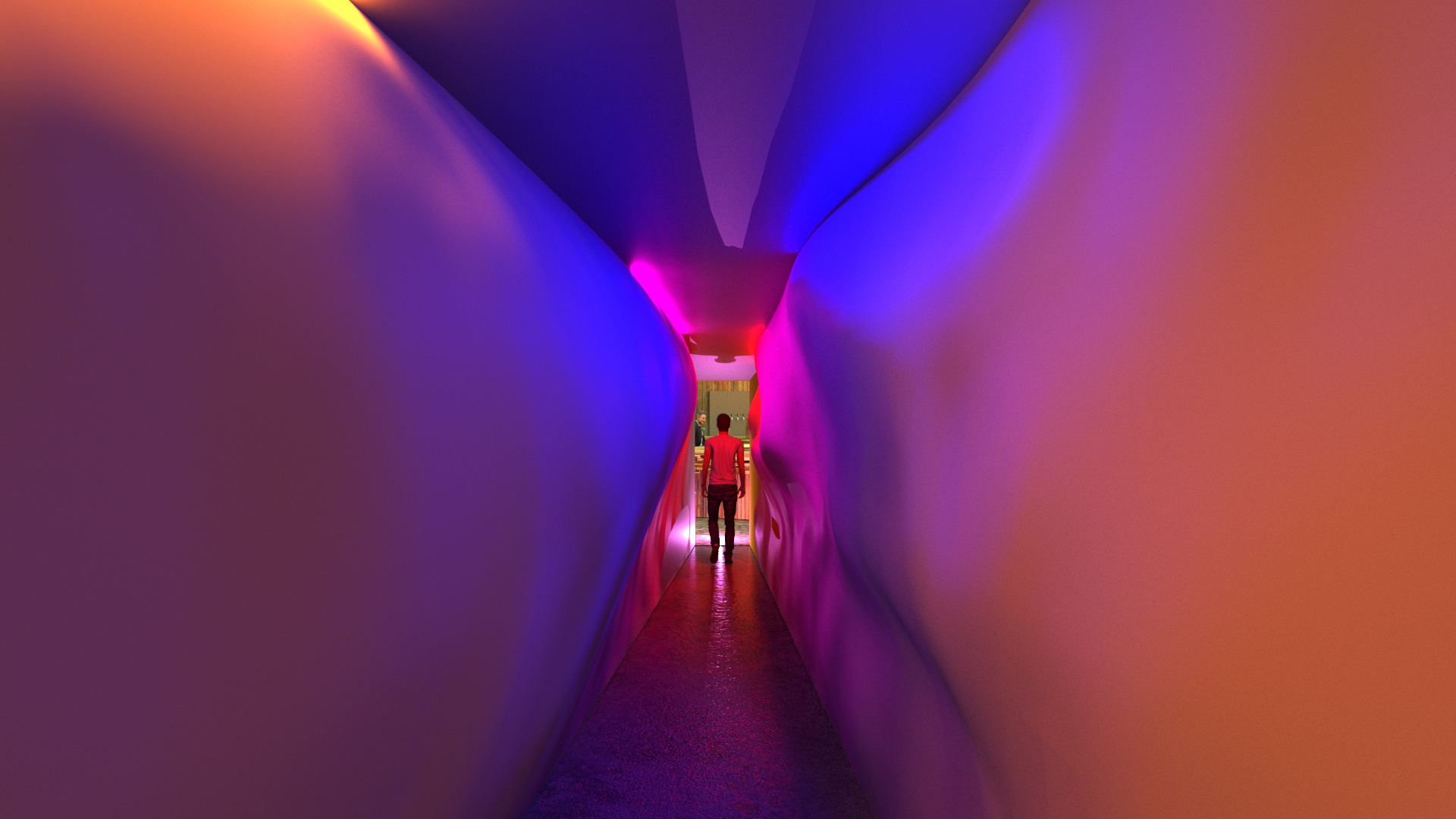 The exit towards the garden bar