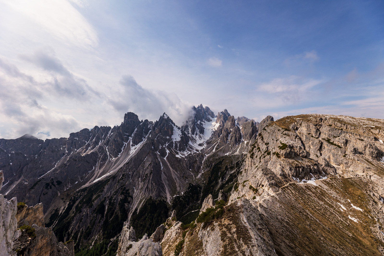 The amazing view of Dolomites as seen from Punto Panoramico Cadini di Misurina viewpoint.