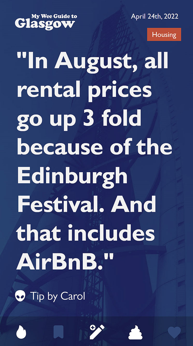 About housing during The Edinburgh Fringe Festival.
