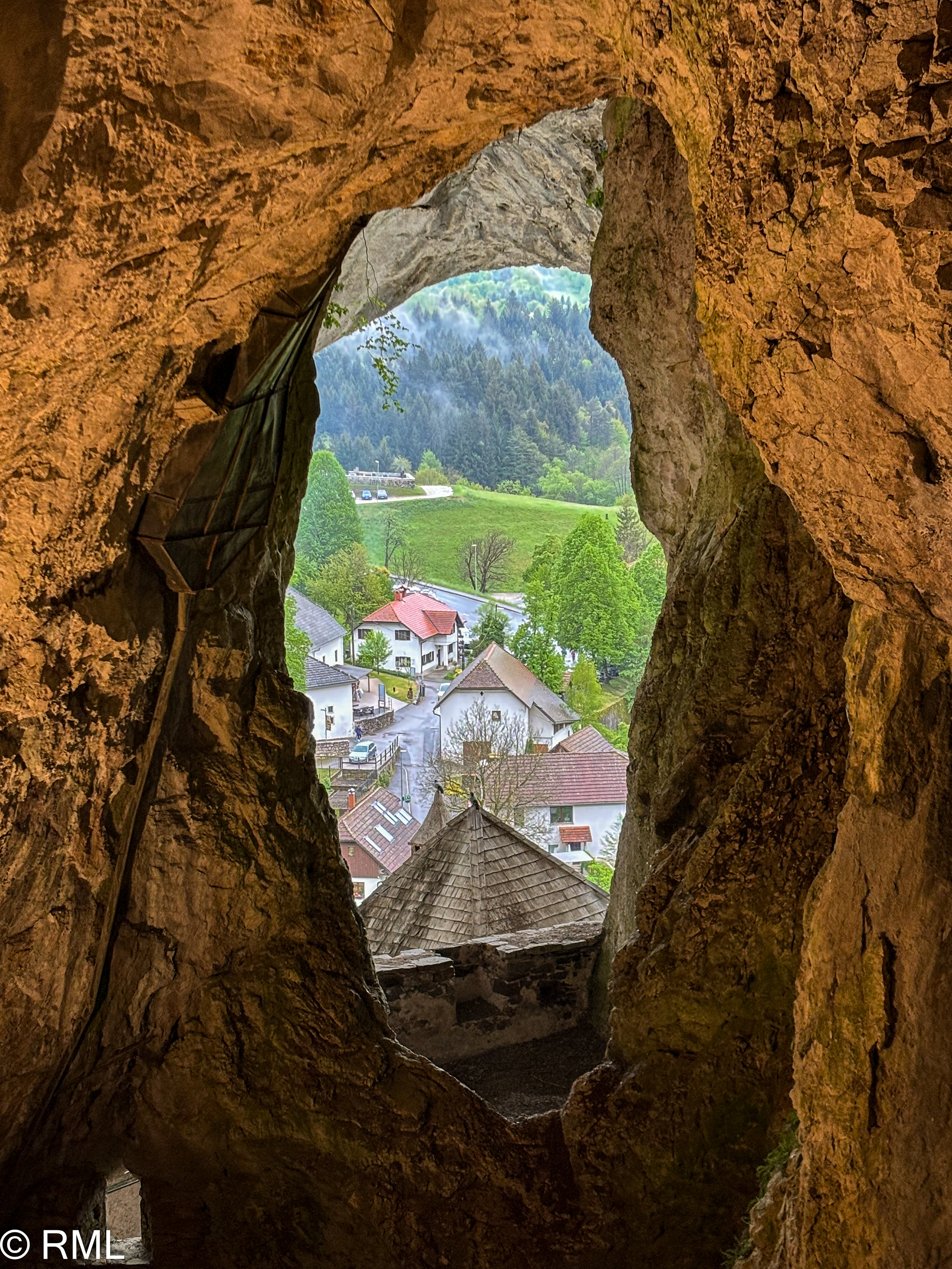 View out of Predjama Castle, Slovenia
