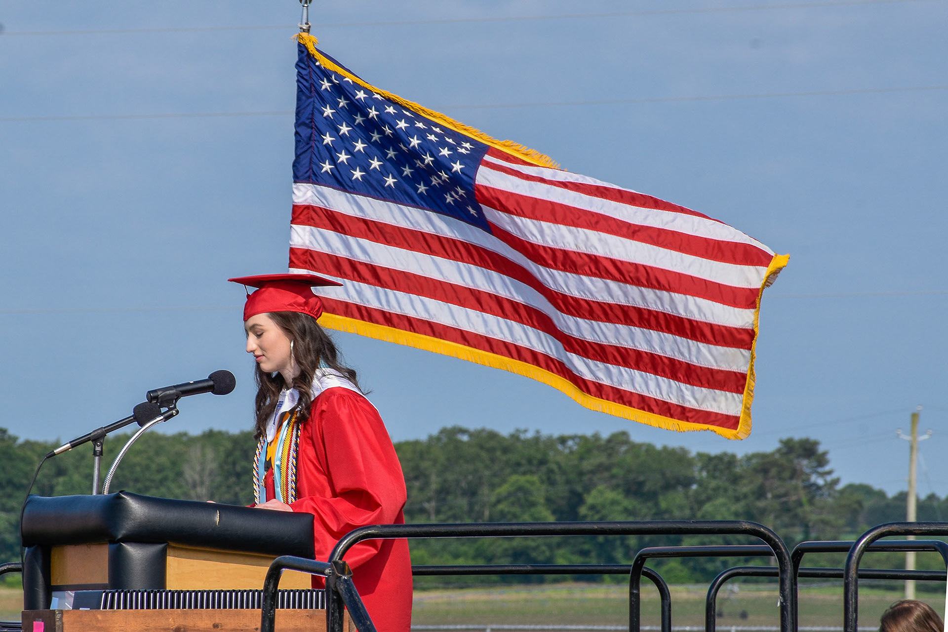 Caroline Conner, Valedictorian, gives the Farewell Speech from the class of 2020 at Hartsville High School Graduation on Tuesday, June 2nd, 2020
