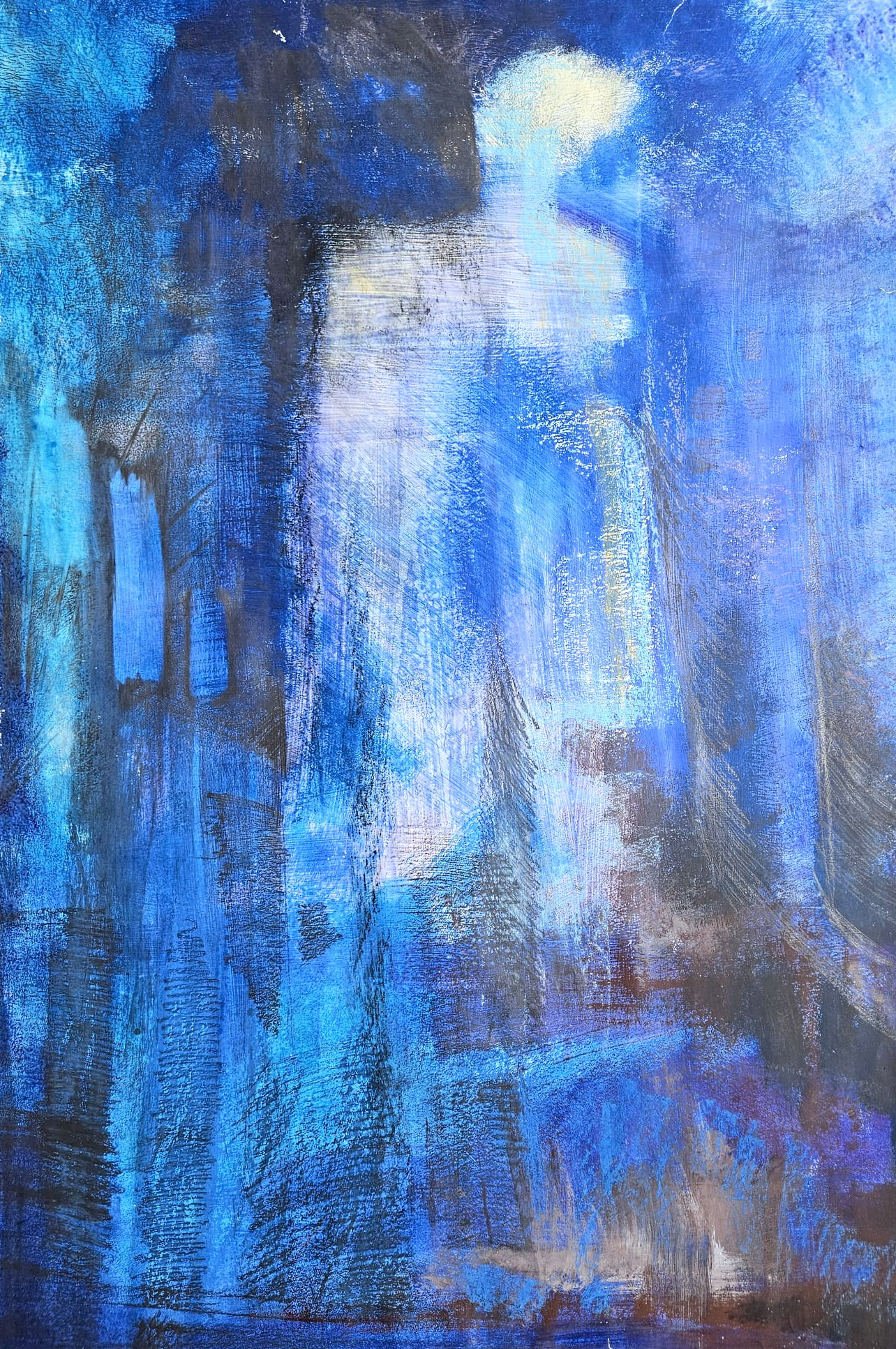 Blue Knight – painting by Michalina Koch, acrylic on paper, 2015