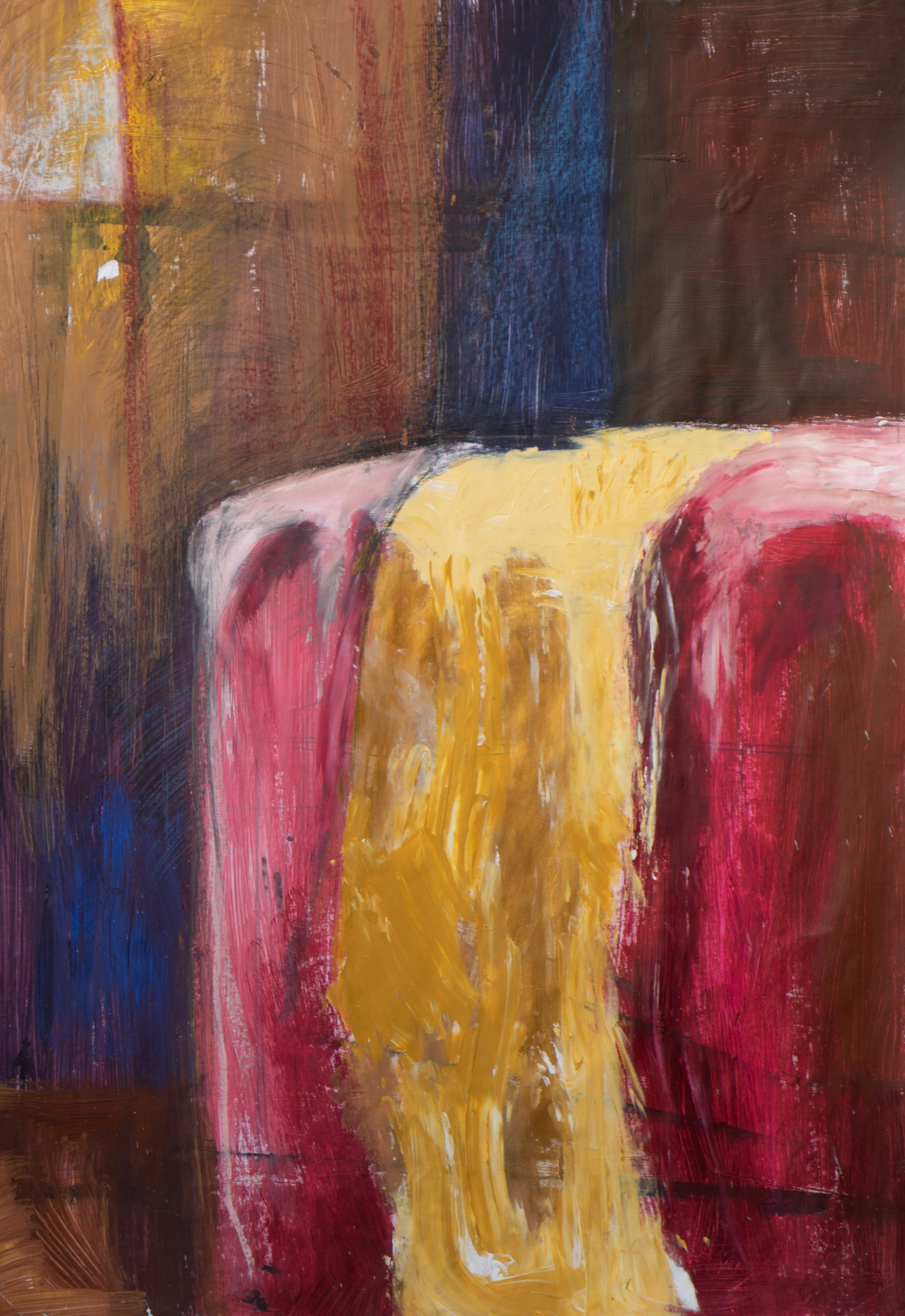 Red Cloth – painting by Michalina Koch, acrylic on paper, 2002