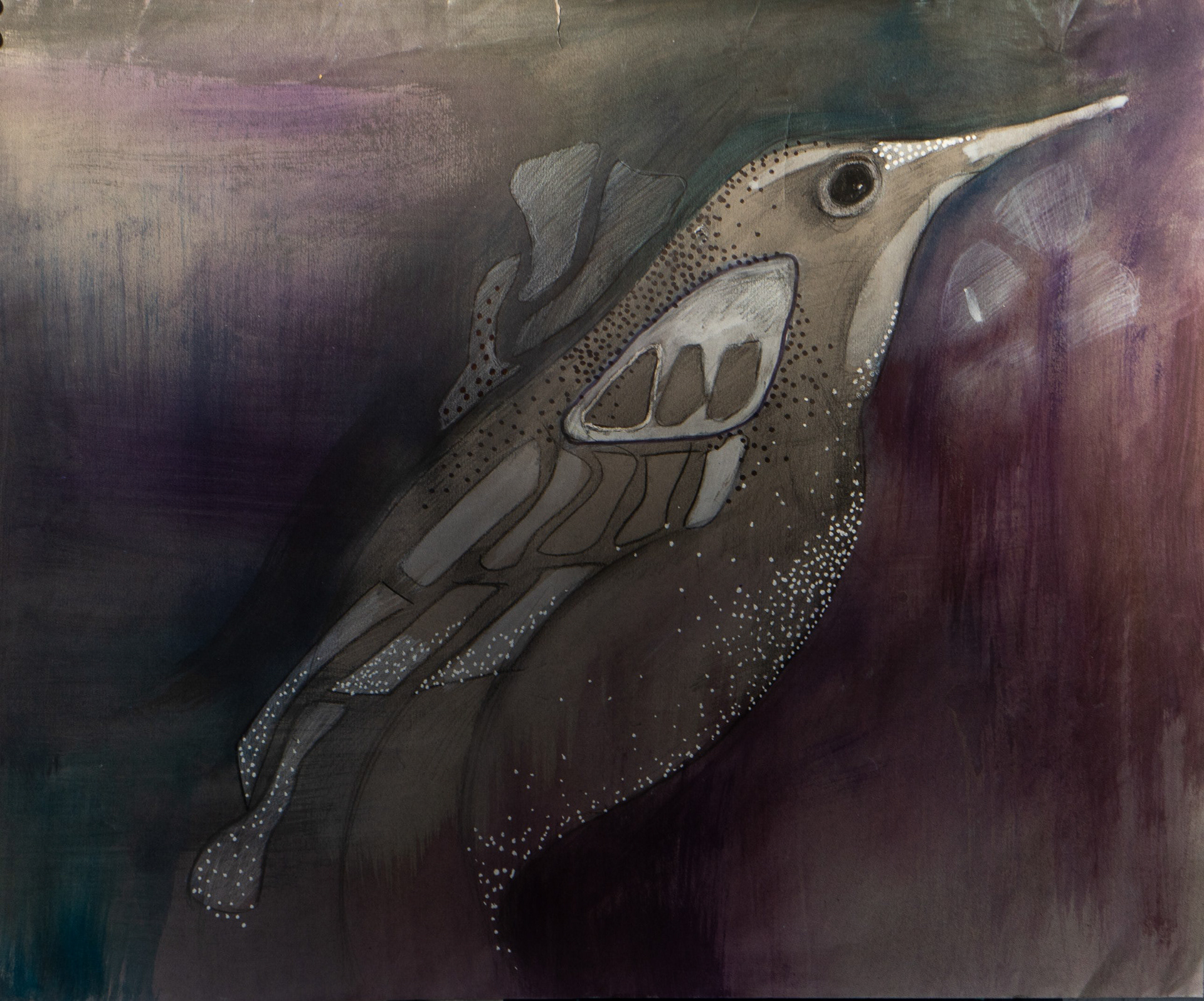 Blackbird – painting by Michalina Koch, acrylic and ink, 2010