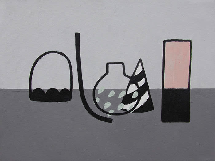 Still life: Four Objets with a Jar of Beans, 30 cm x 40 cm (12 x 16 in)