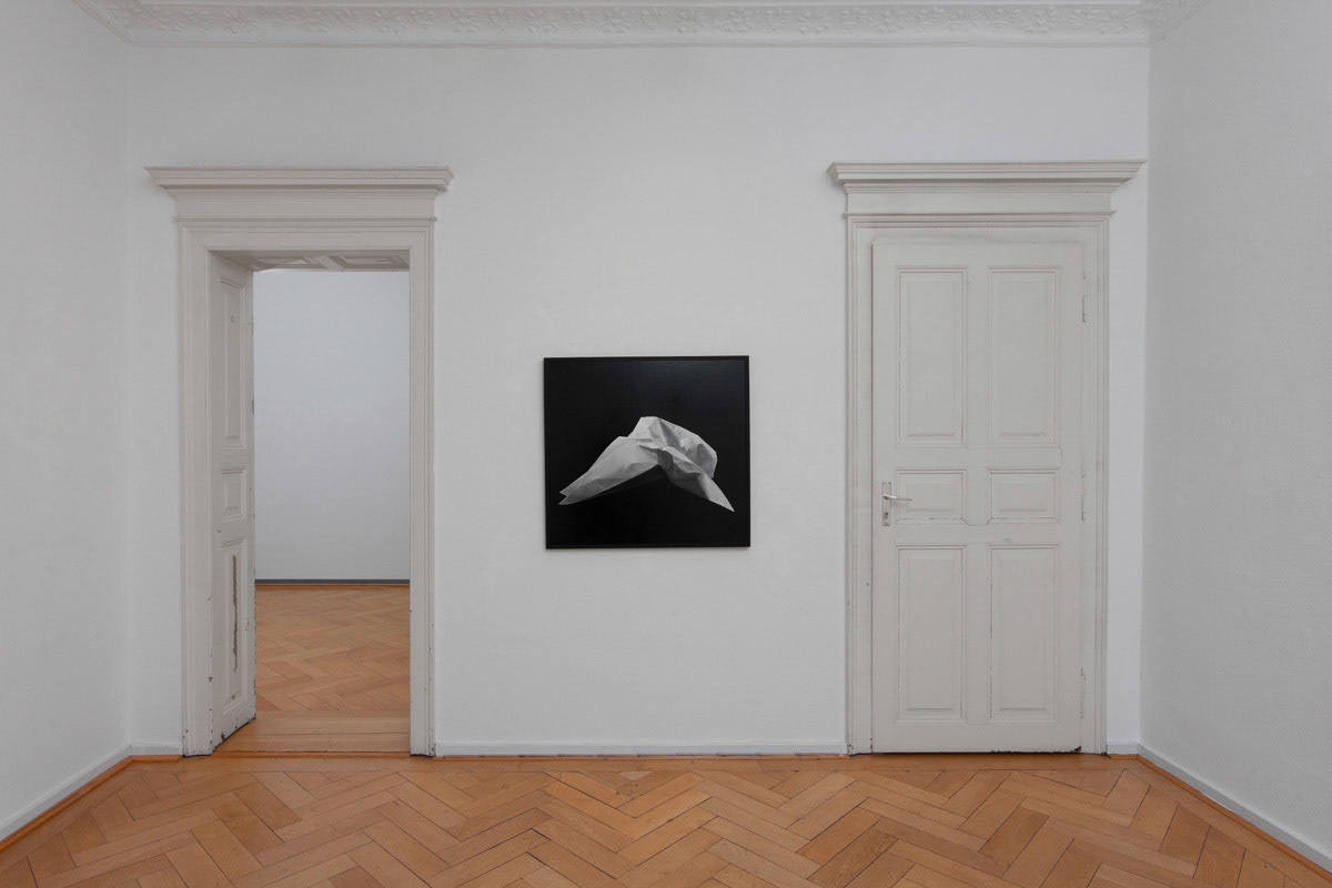Papier - Öl auf Leinwand - 95 x 100 cm.
