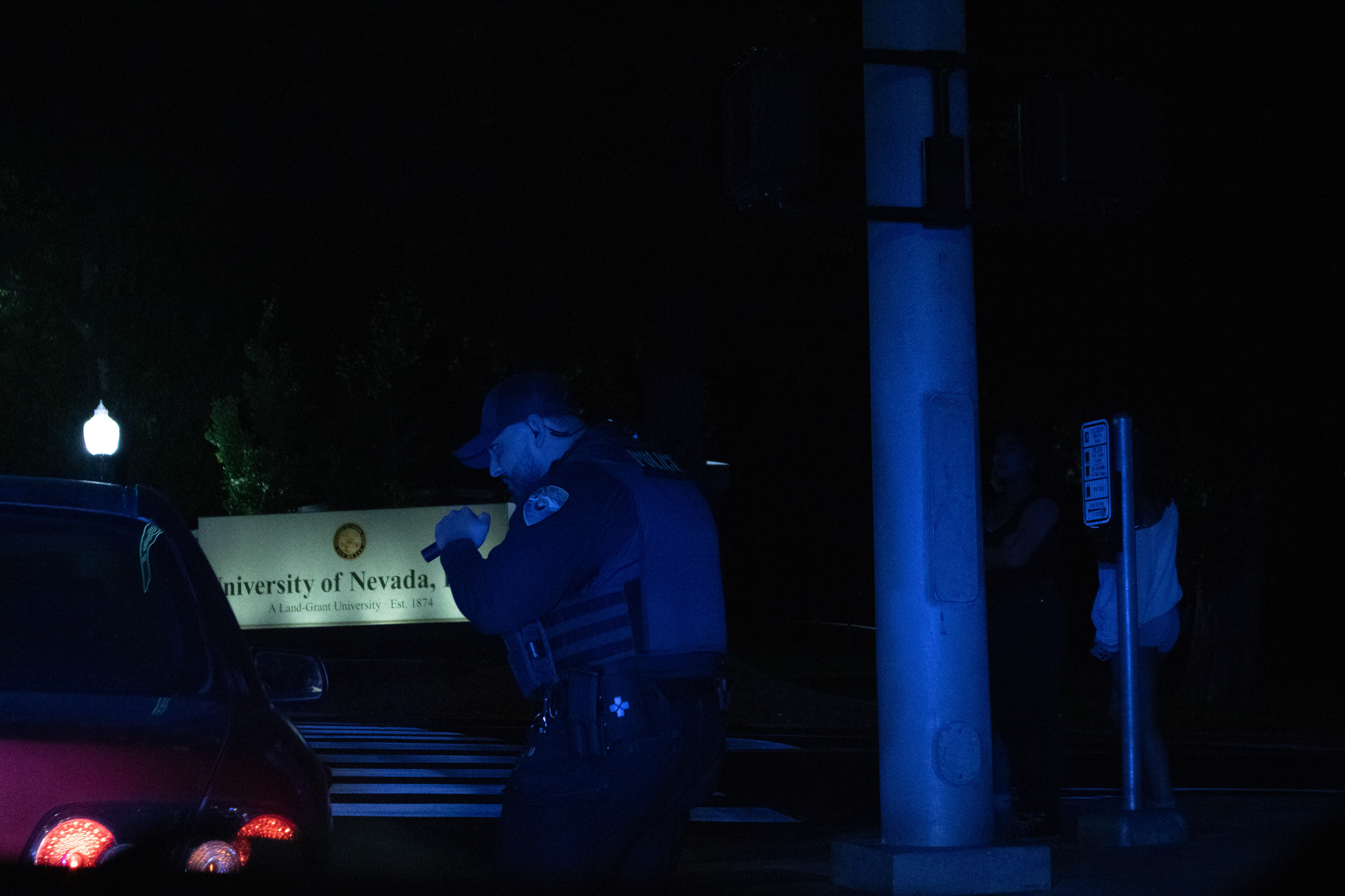 Traffic stop, driver forgot to turn on their lights, got to go home with a warning.