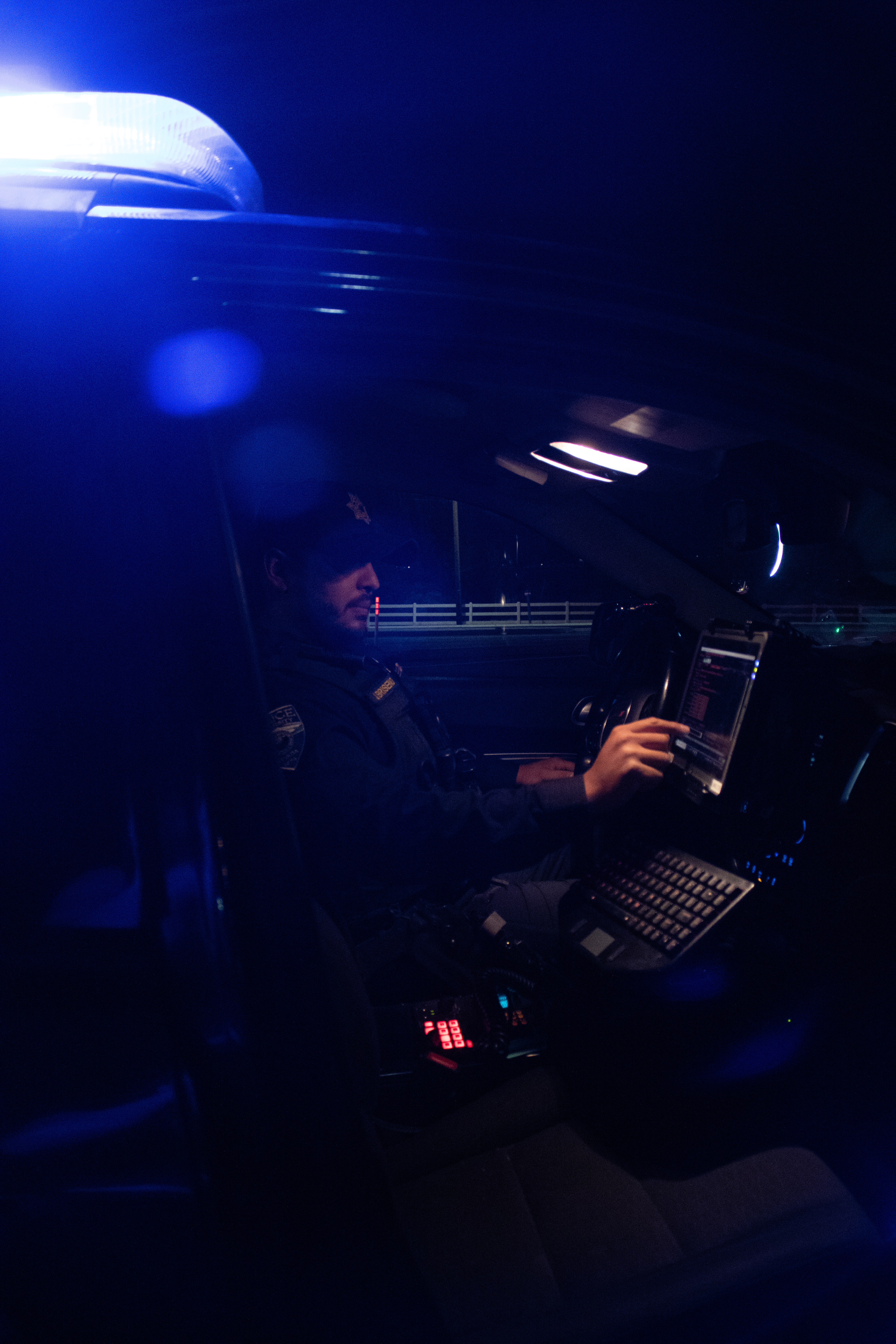 Officer's listen to multiple calls at once while staying up to date on the computer.