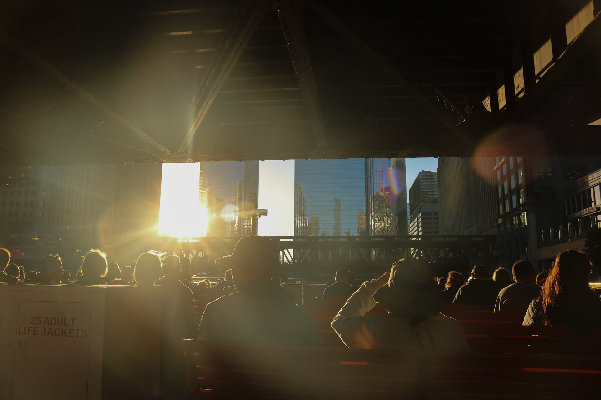 Tourist's Taking a Cruise On The Chicago River