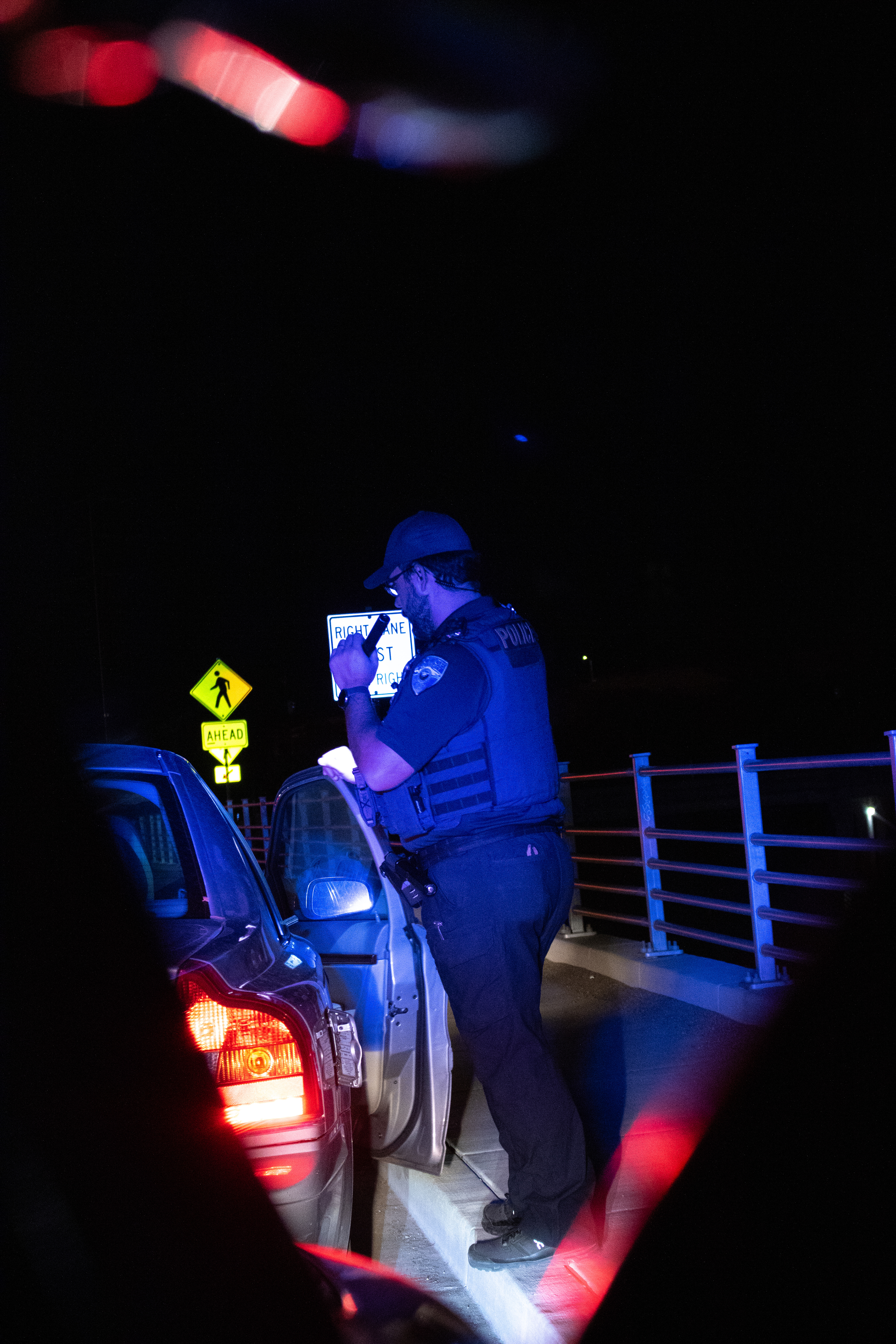 Most traffic stops happen for safety concerns, such as no lights and swerving.