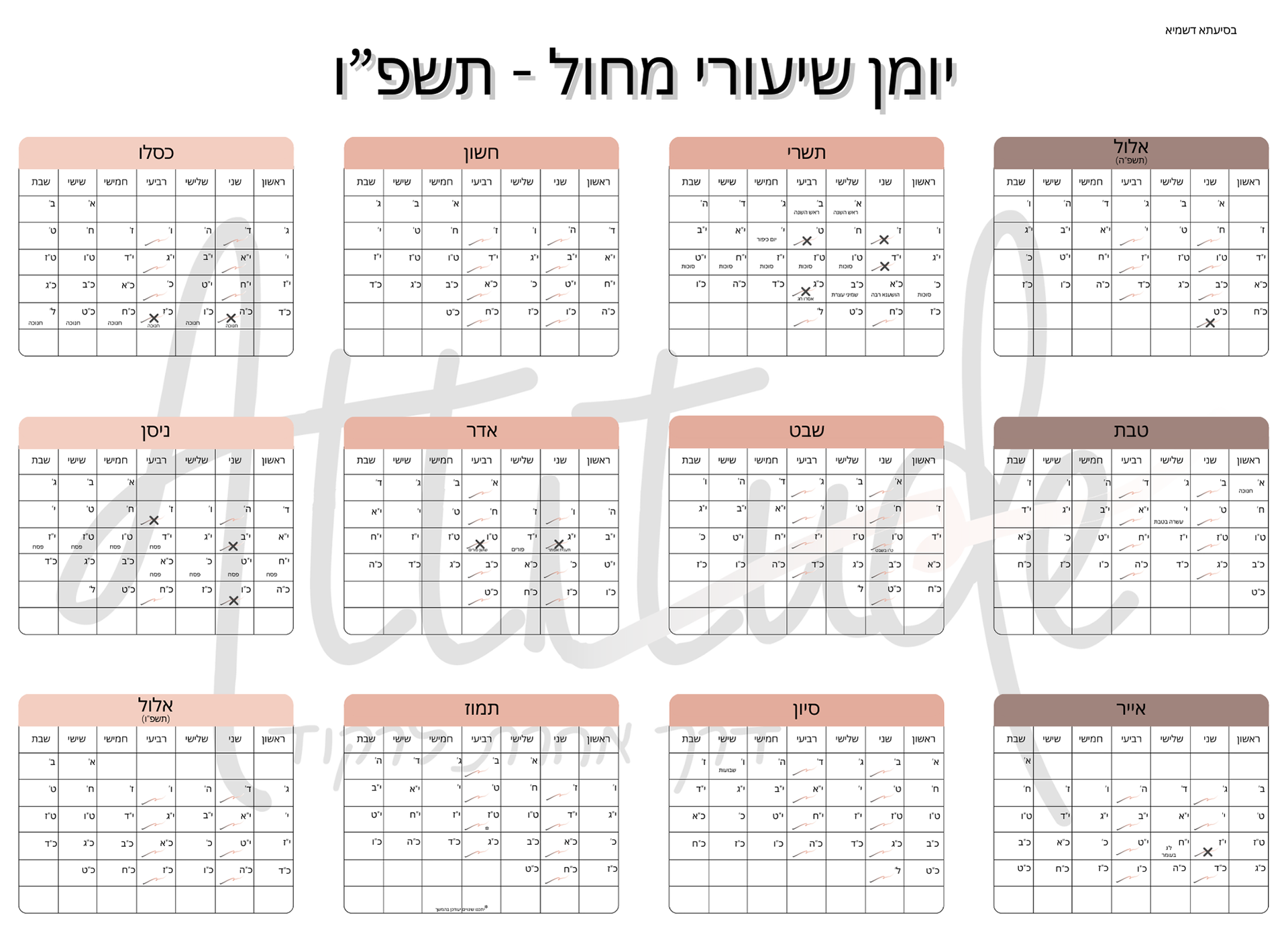 Custom Calendar & Schedule