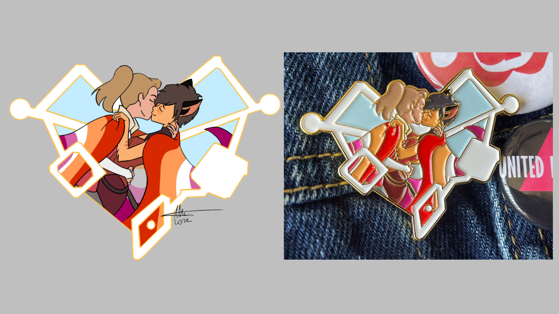 I designed a pin for Dreamworks' Pride Month in 2022
