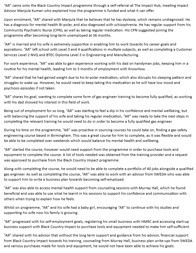 Example Case Study article used for referrals from specialist care services, as well as council health services.