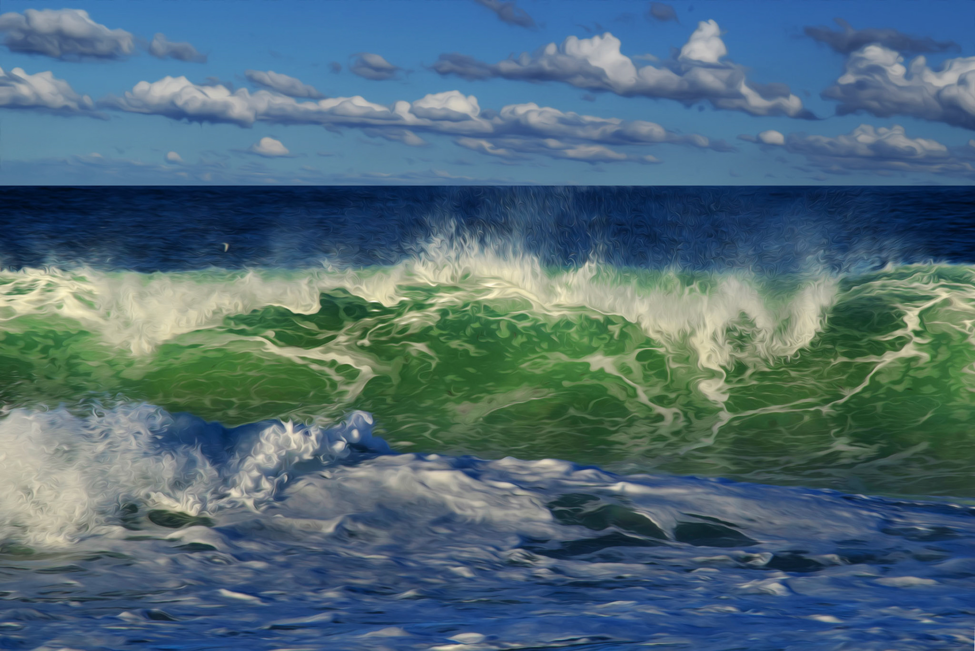 Raging Breaking Surf