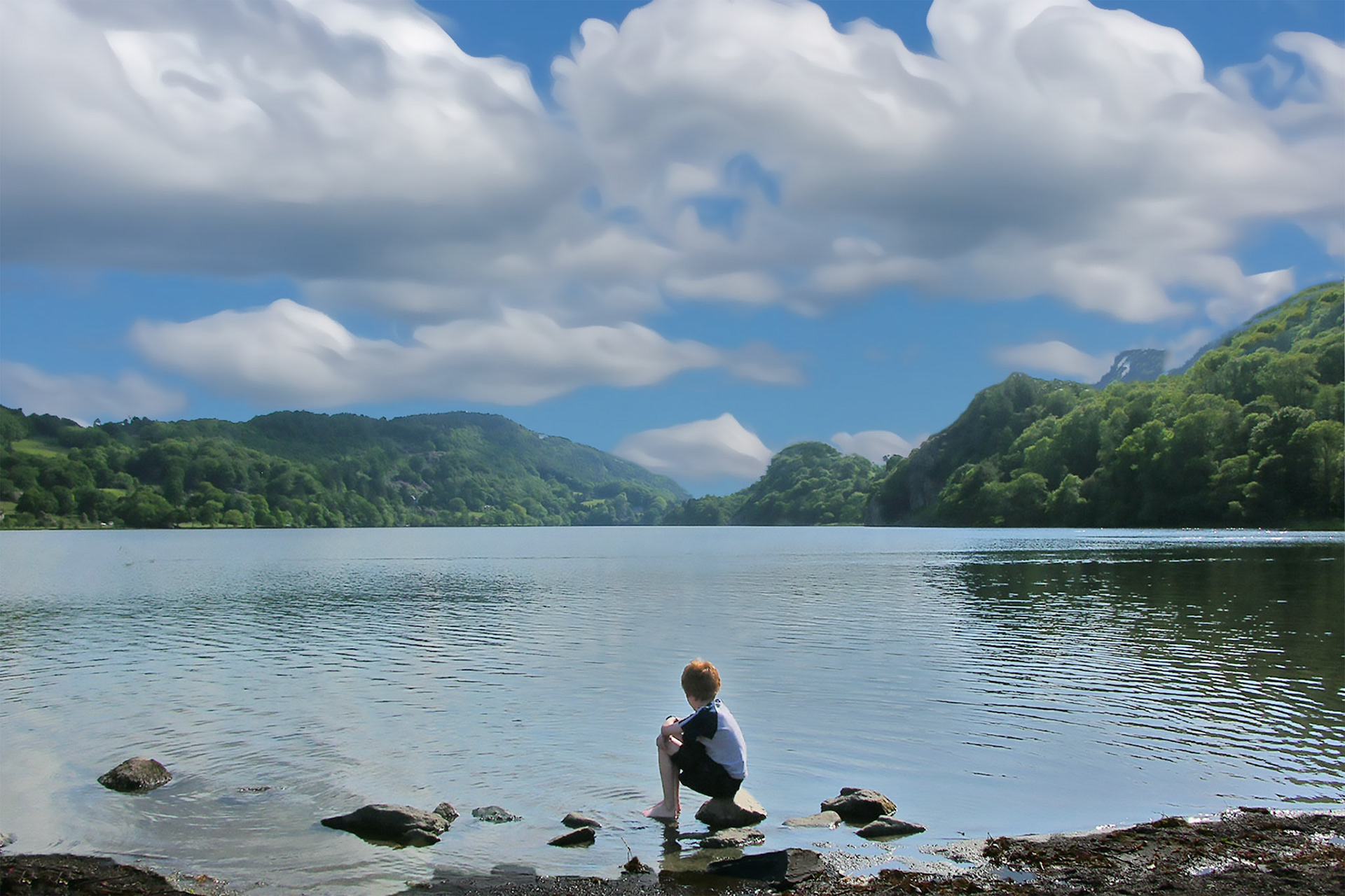 Lonely boy at Snowdonia