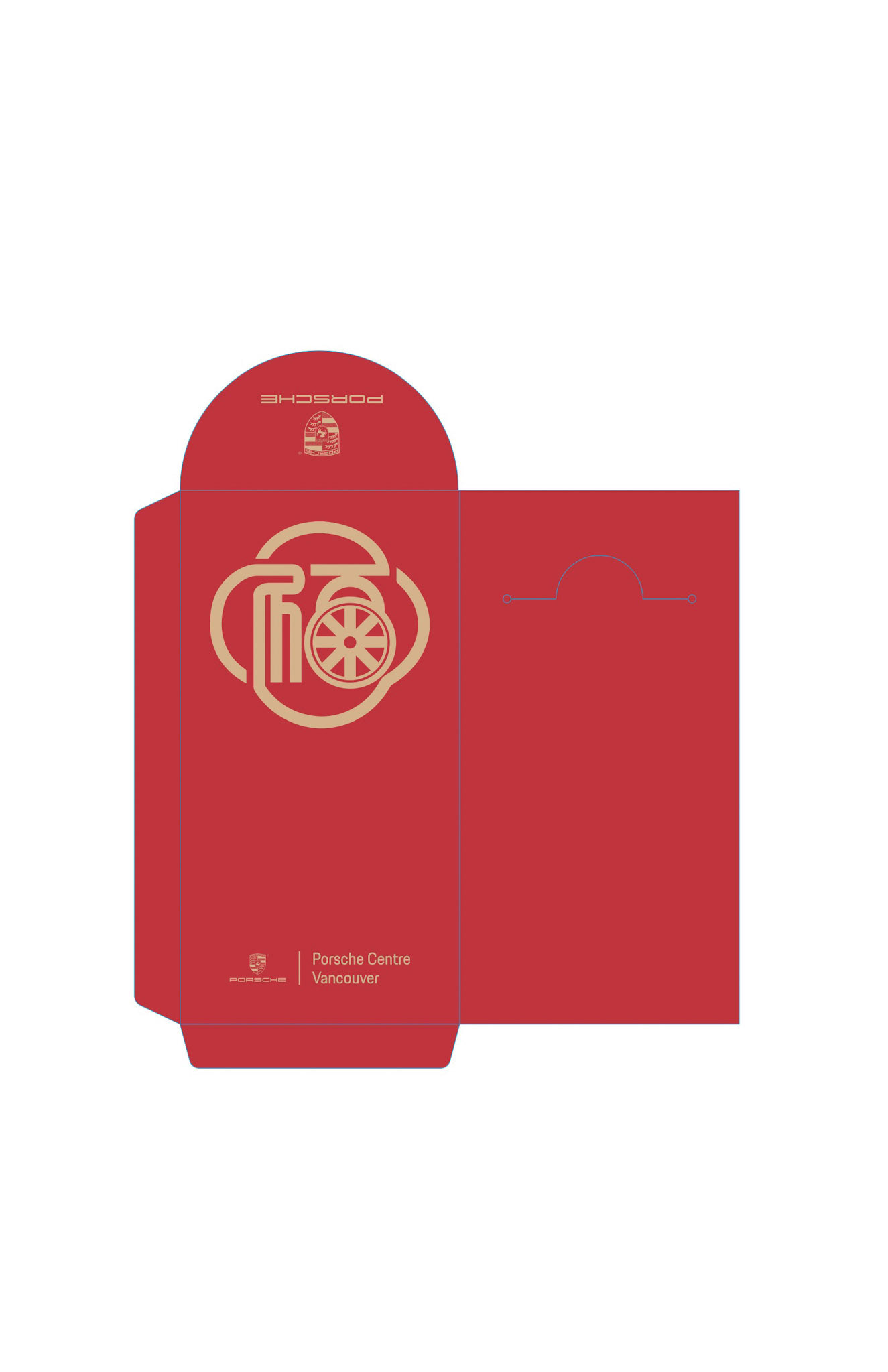 The Porsche red envelope mockup