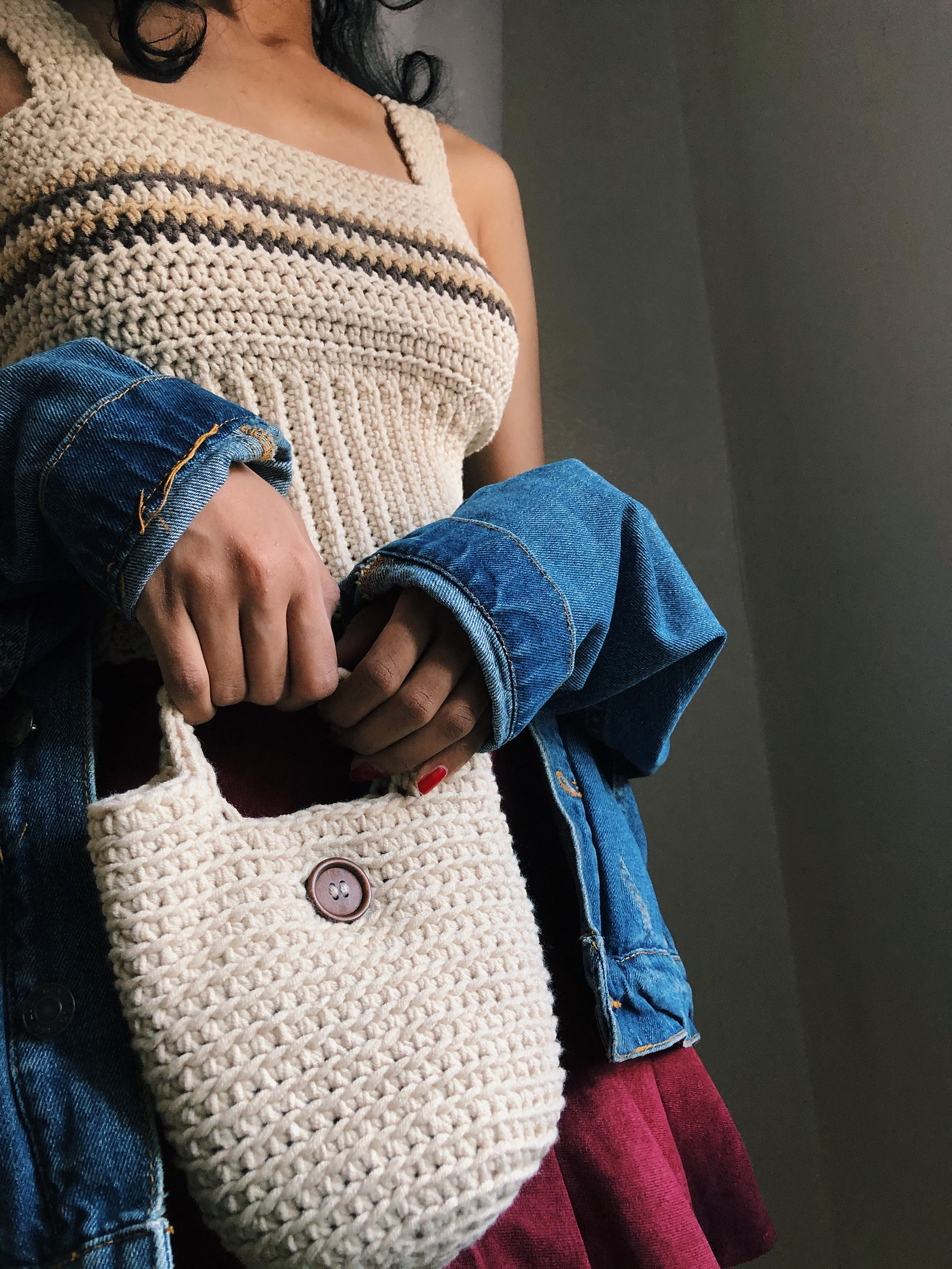 Buttercream Crop Top & Mini Tote