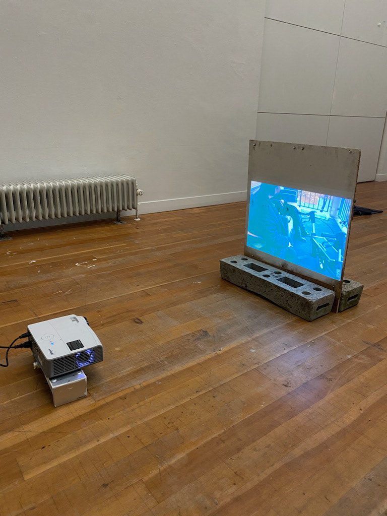 Bones of the Mind / ceramic, cement, wood, cinderblocks, video