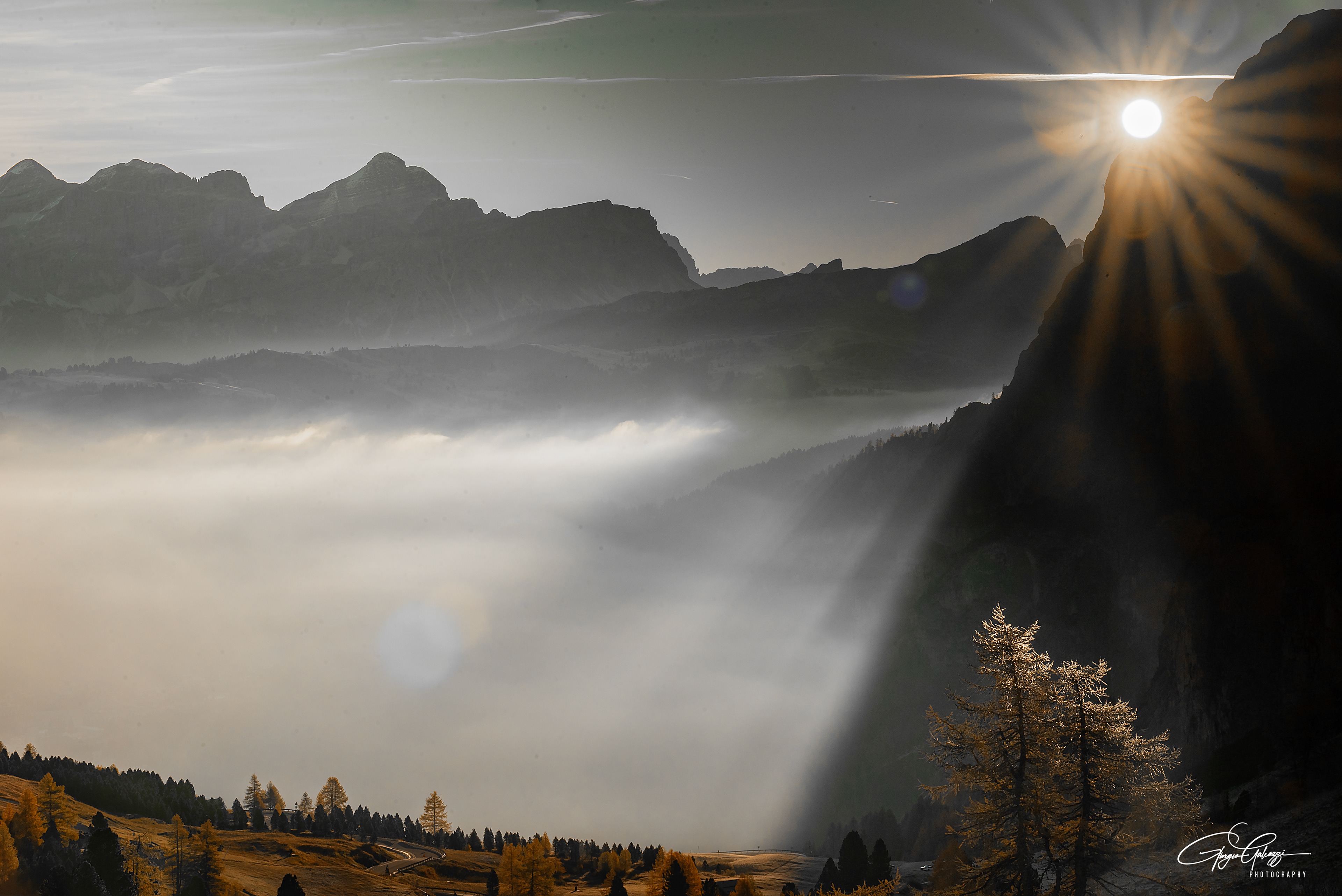 Sunrise in Passo Gardena