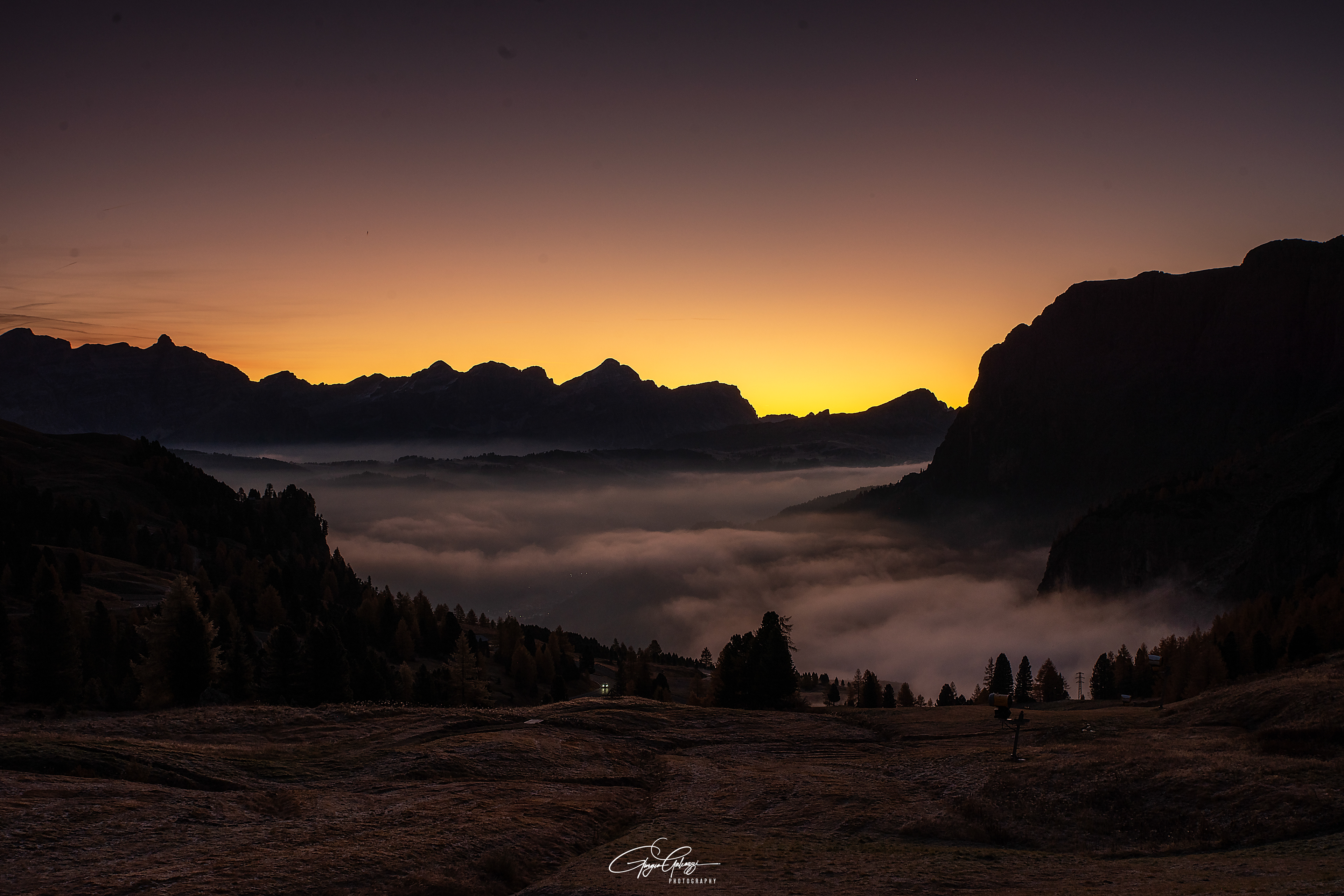 Sunrise in Passo Gardena