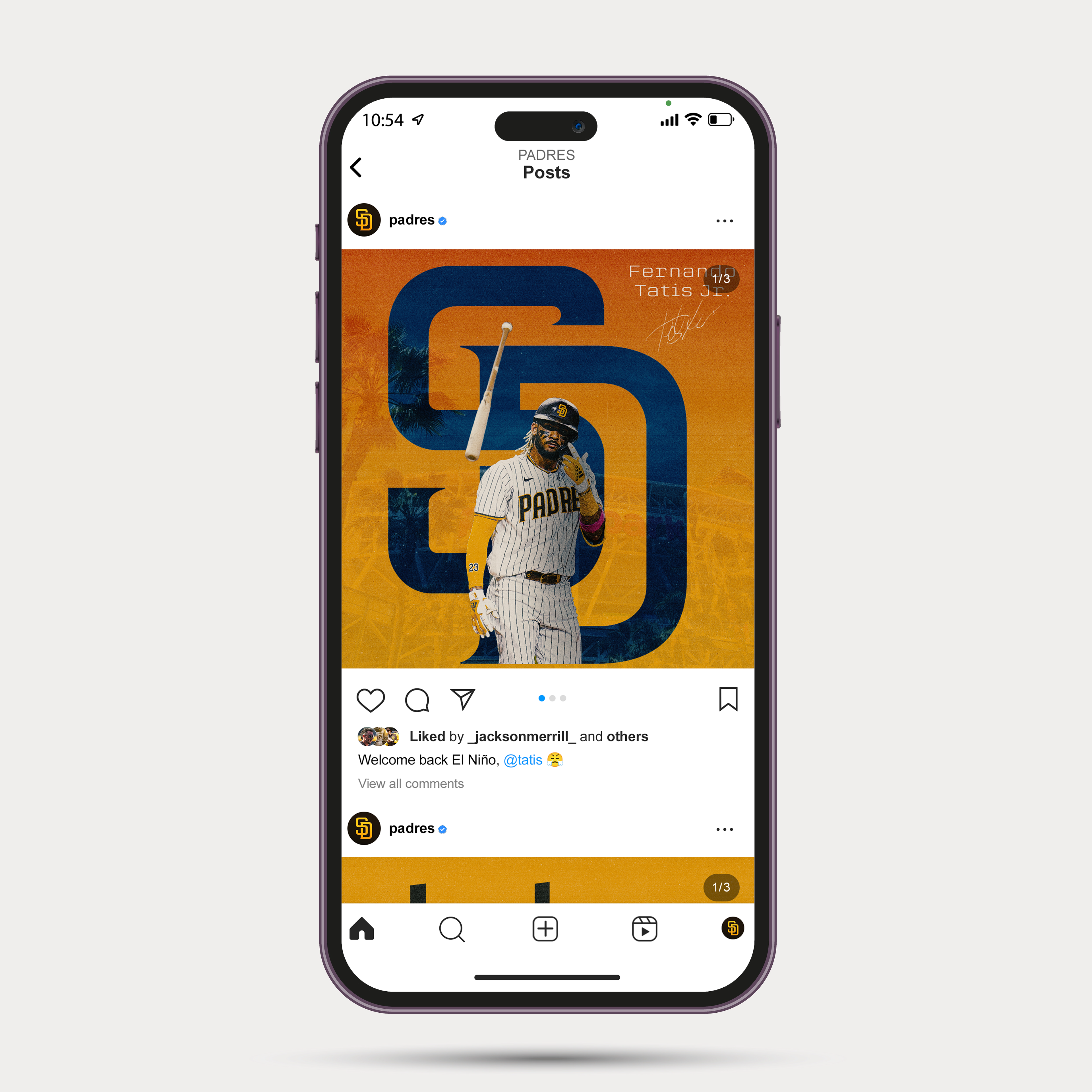 Social Media Mockup for the San Diego Padres