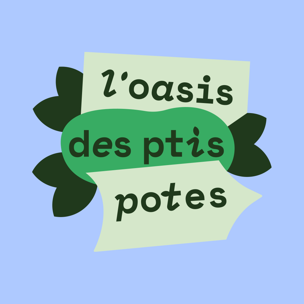 Logotype et identité visuelle, l'oasis des ptis potes