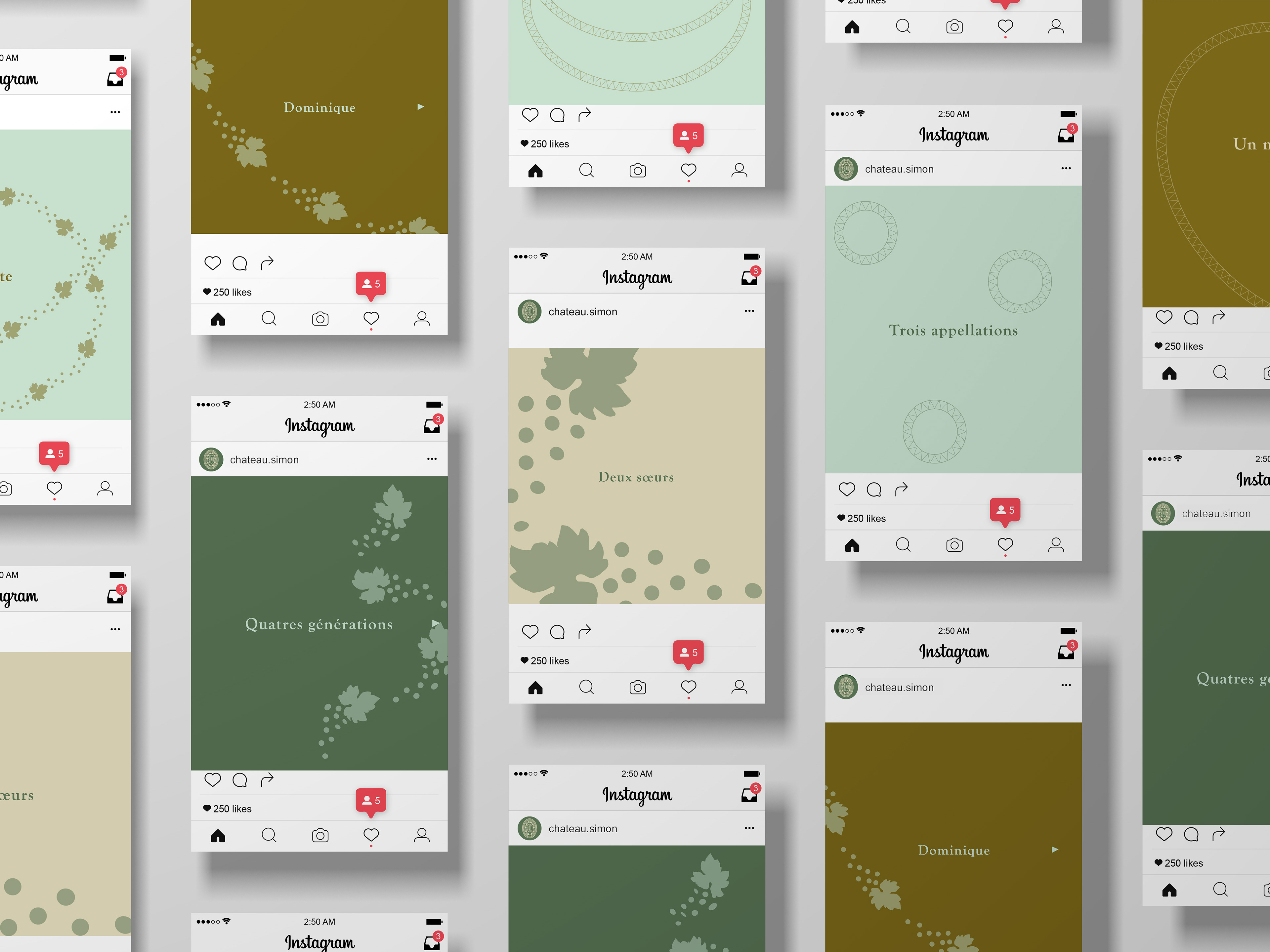 Template publication Instagram, Château Simon.