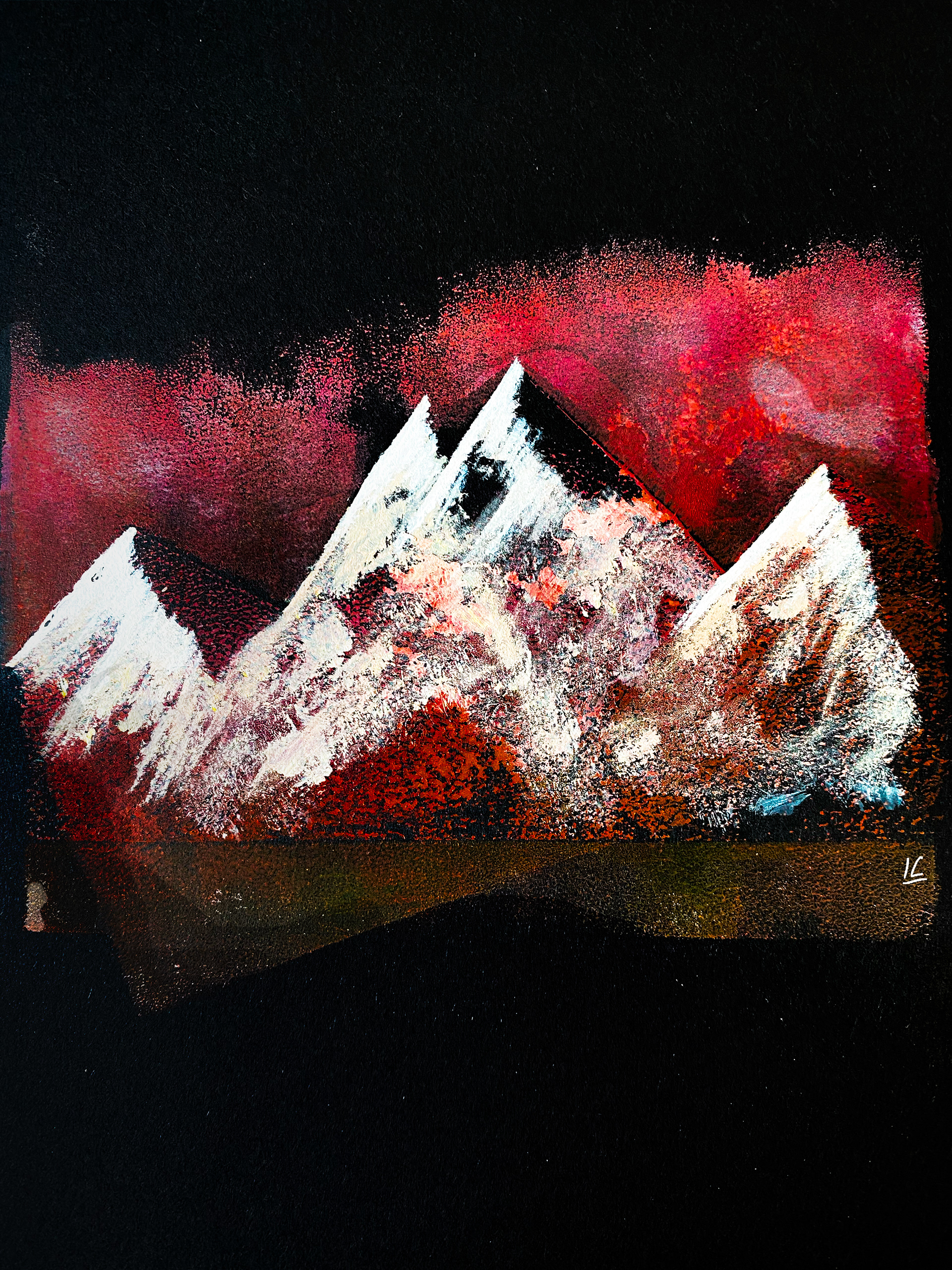 Red Mountains, Gelatin Print
