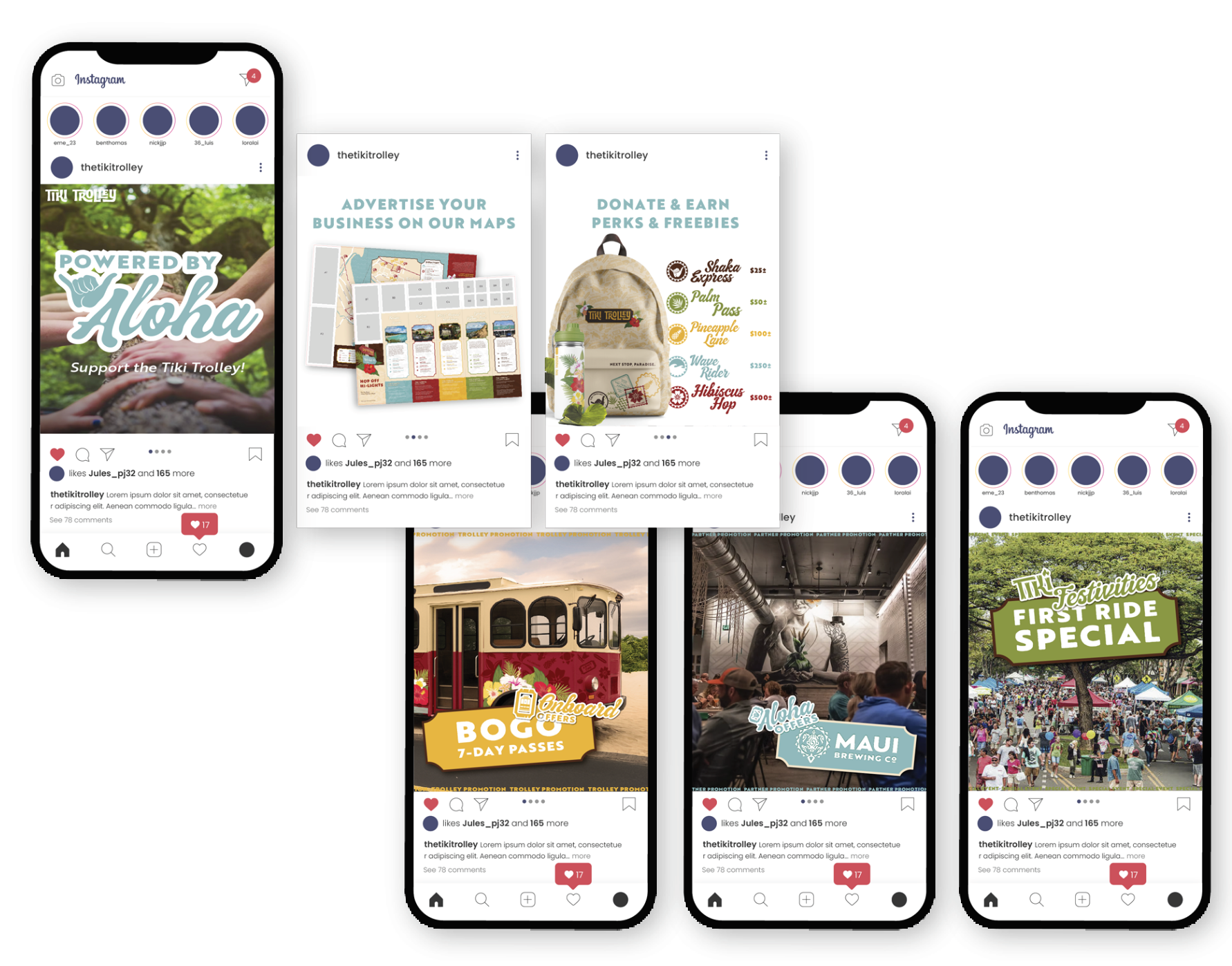 Tiki Trolley Social Media Presence