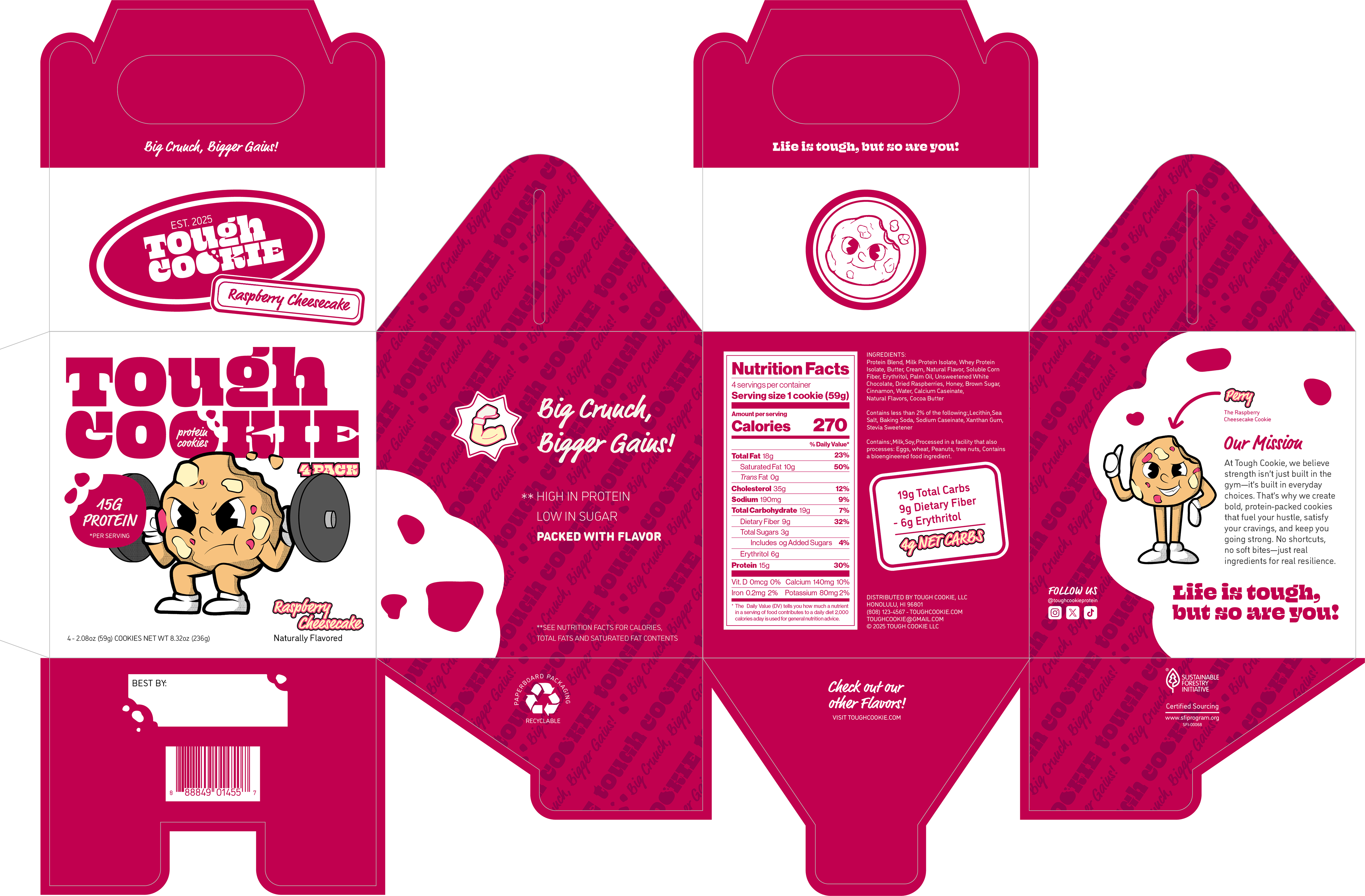 Raspberry Cheesecake Dieline Design