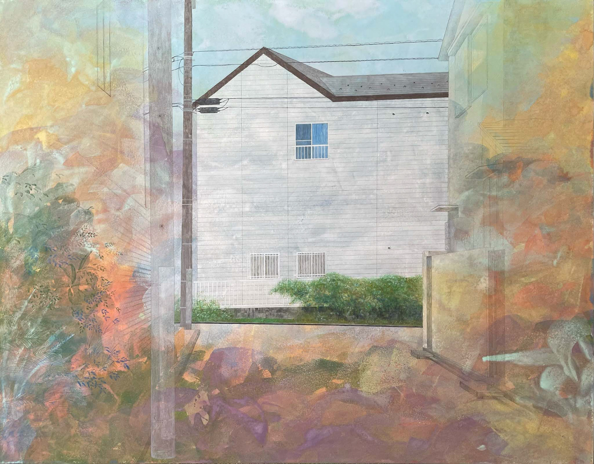 「行帰」 2022 910mm×1167mm 紙本彩色、岩絵具