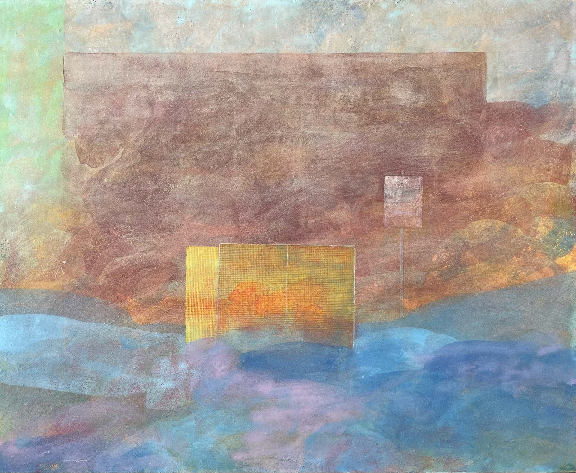 「像/脳の認識」 2021 318mm×410mm 紙本彩色、岩絵具