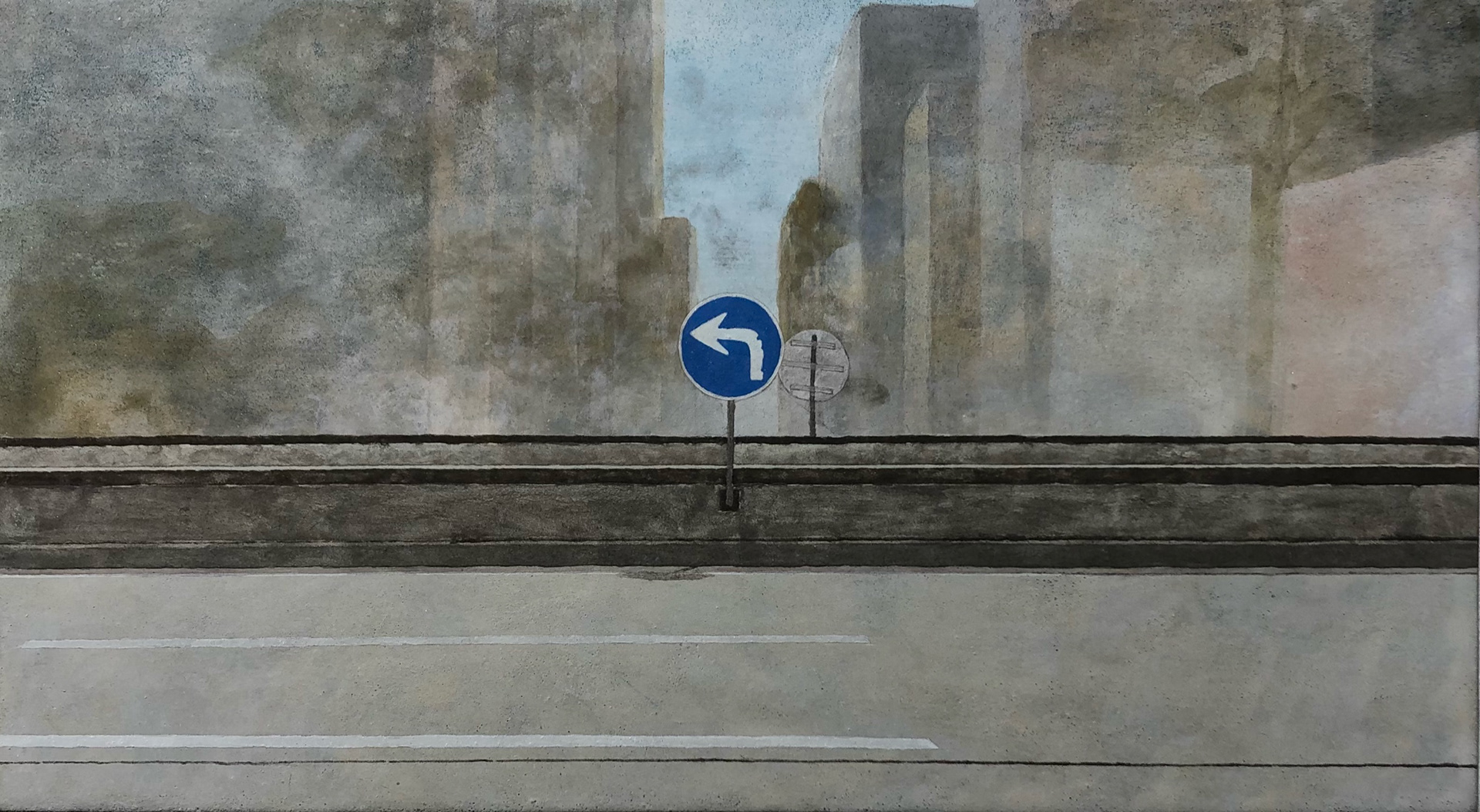 「佇む」 -変わらず其処に在り続ける。傍観者。- 2020 160mm×290mm 紙本彩色、岩絵具