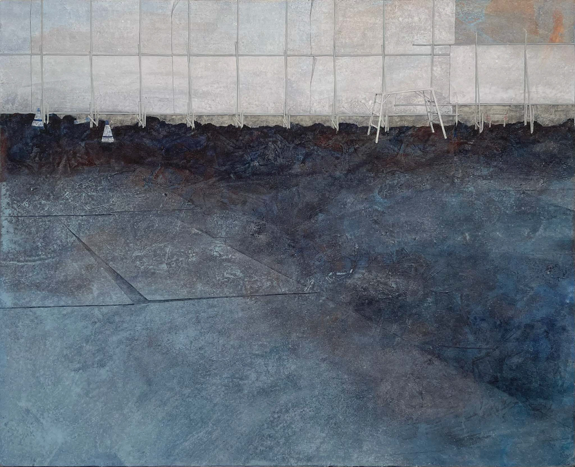 「地固」 2022 318mm×410mm 紙本彩色、岩絵具