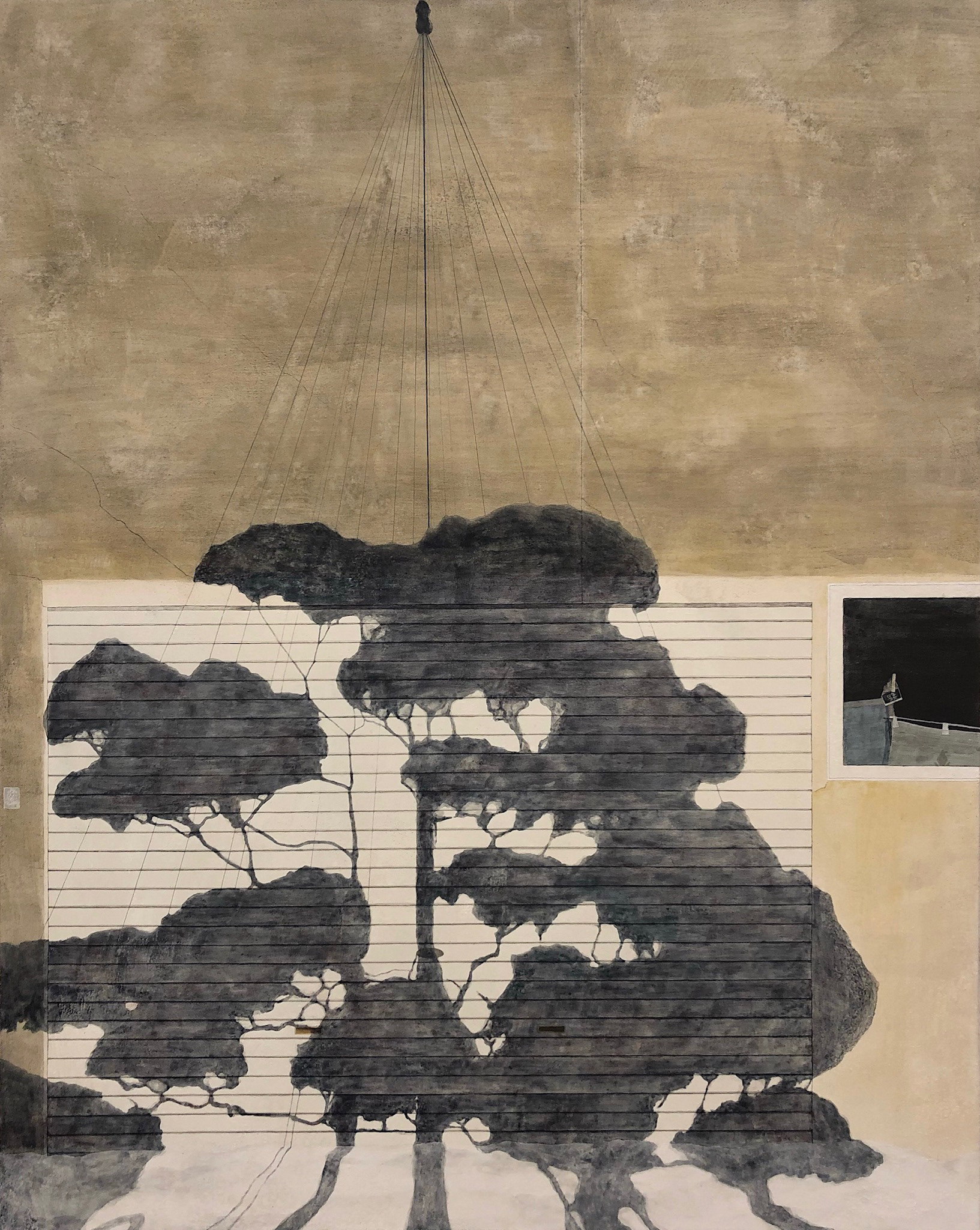 「存在/虚と実」 2021 910mm×727mm 紙本彩色、岩絵具