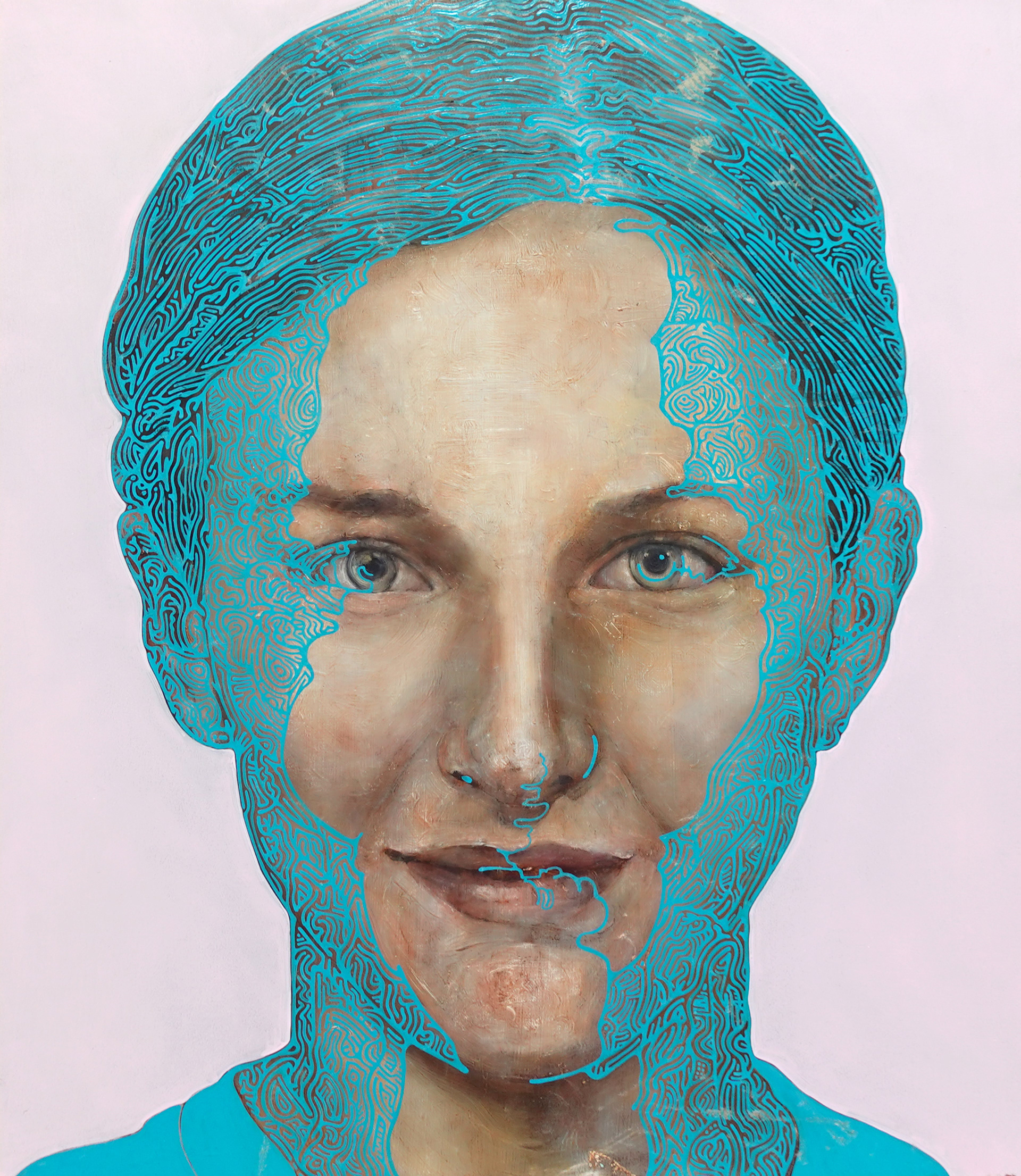amelia | パネル、ジェッソ、油絵具 | 53×45.5cm | 2023年