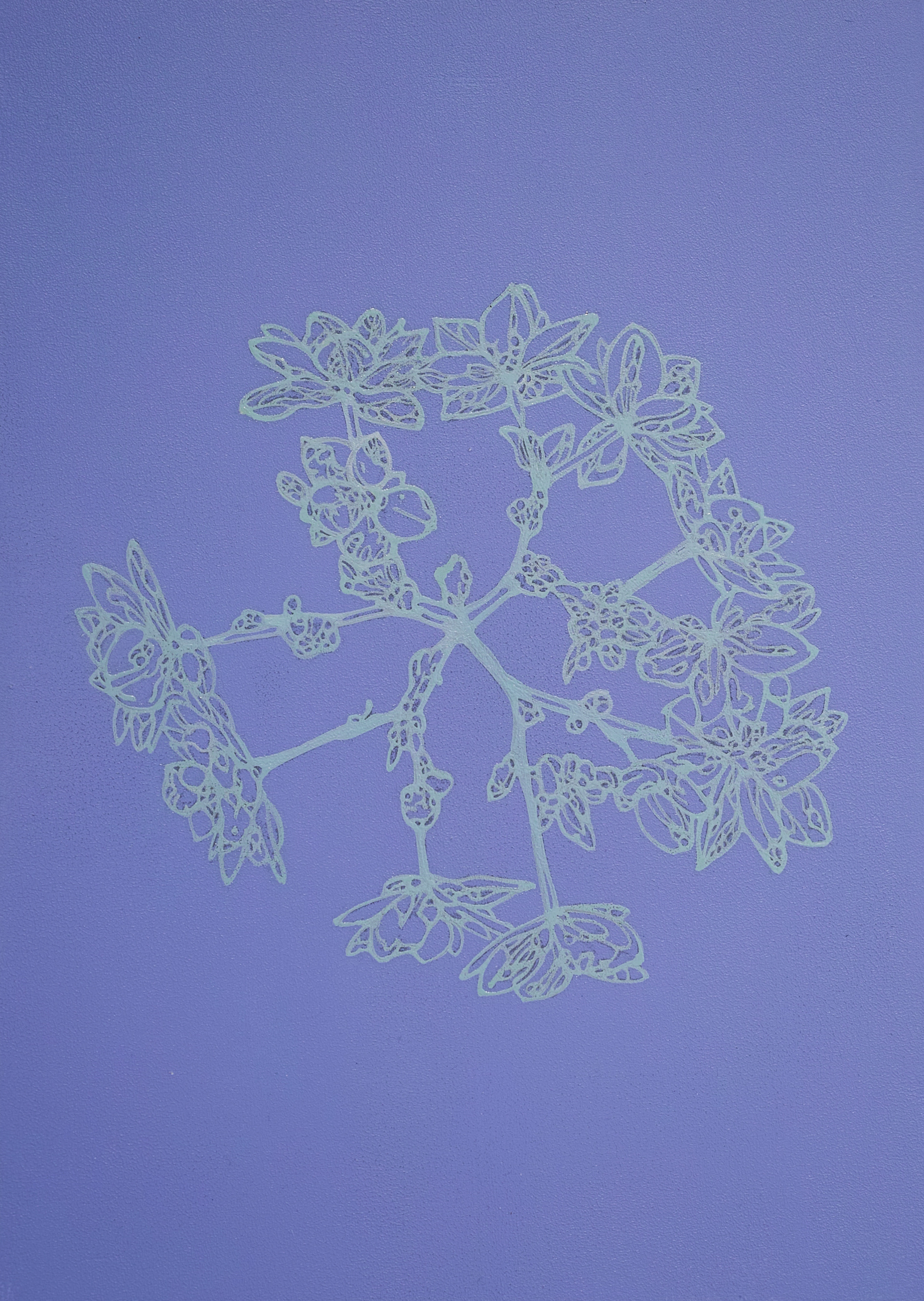 Hydrangea macrophylla | パネル、ジェッソ、アクリル絵具 | 29.7×21cm | 2021年