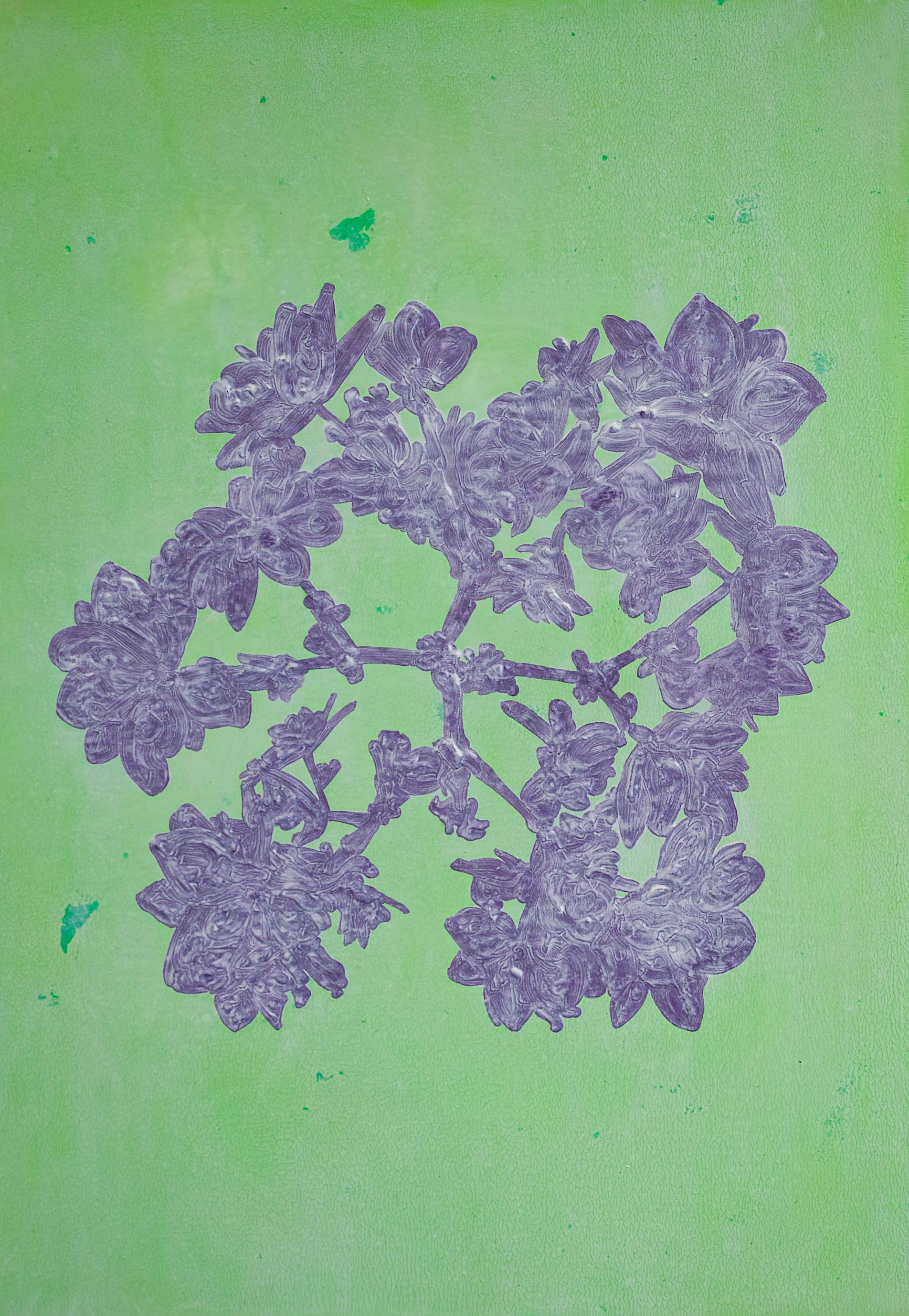 Hydrangea macrophylla | パネル、ジェッソ、アクリル絵具 | 29.7×21cm | 2021年