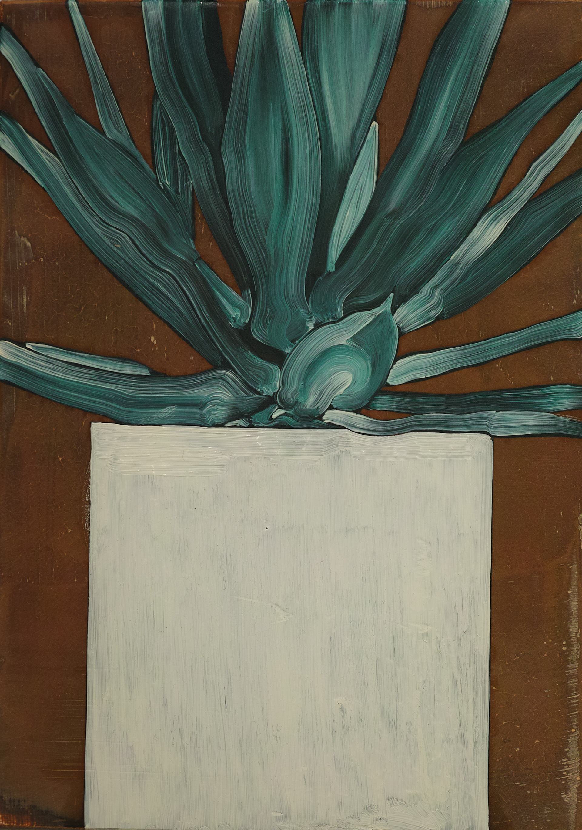 Agave | パネル、寒冷紗、カシュー、油絵具 | 14.8×10.5cm | 2022年