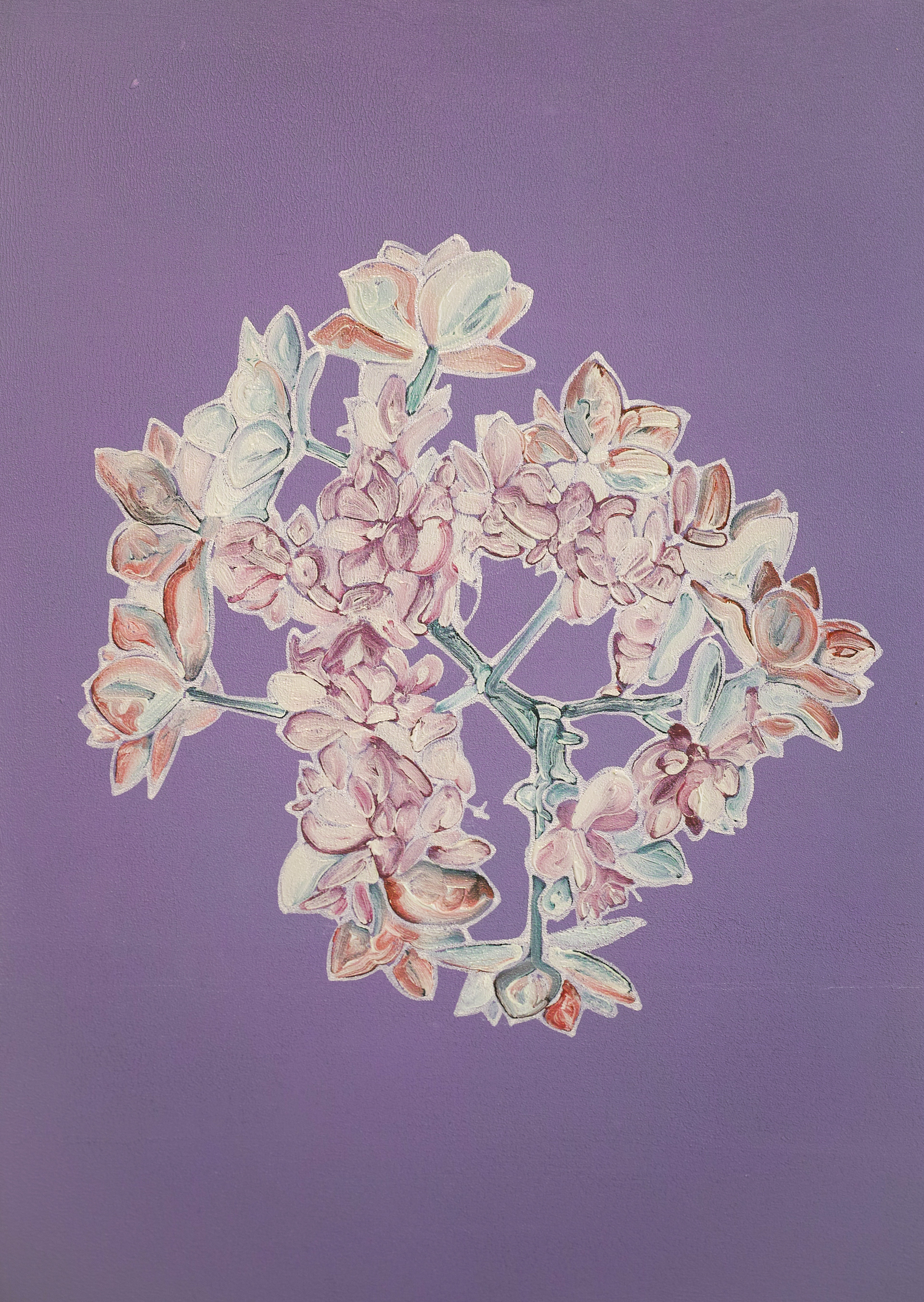 Hydrangea macrophylla | パネル、ジェッソ、アクリル絵具 | 29.7×21cm | 2021年