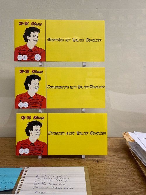 Hans Ulrich Obrist, “Gespräch mit Walter Obholzer.” Printed in German, French, and English. Wien: Galerie Metropol,1991